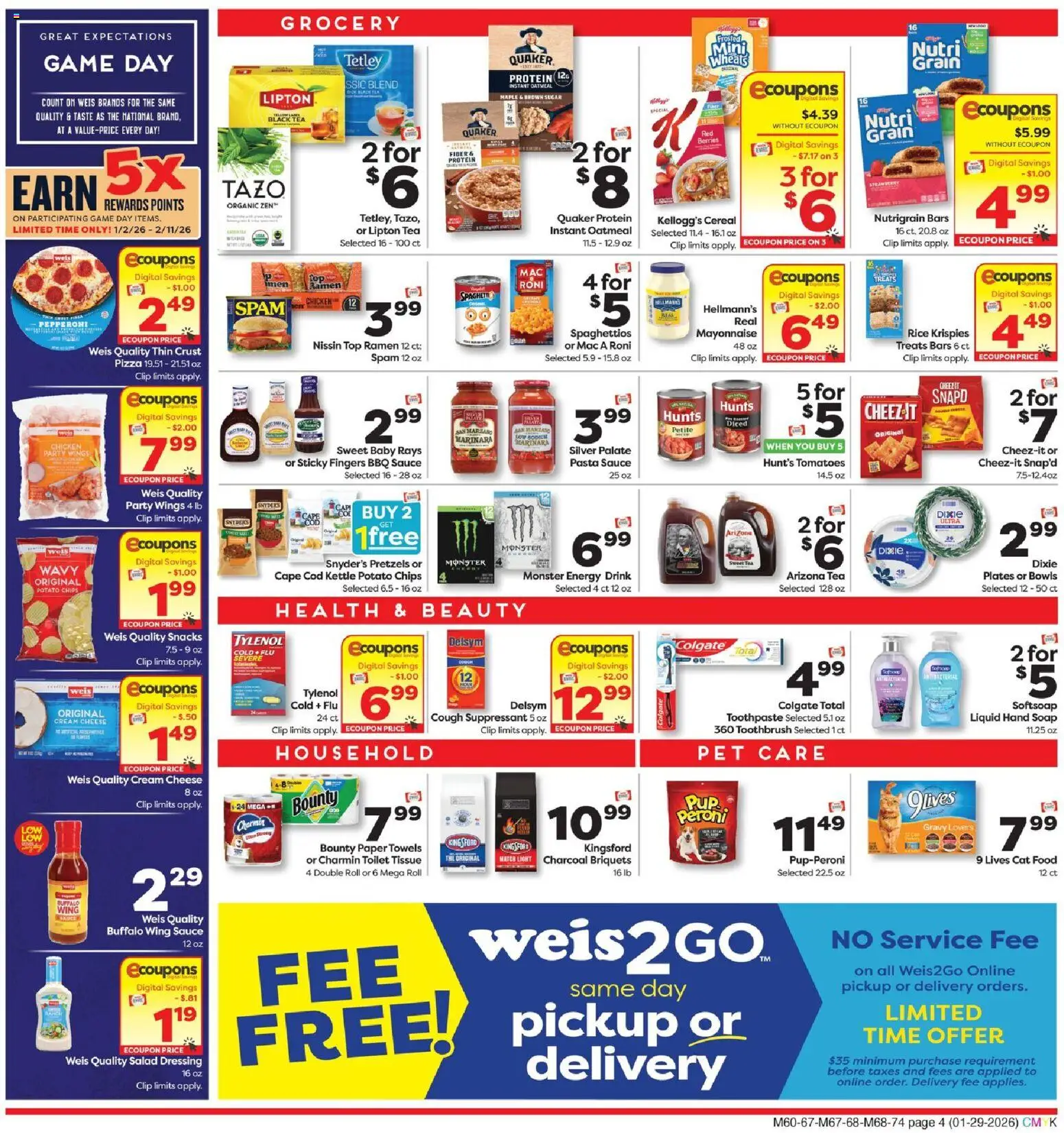 Weis Weekly Circular - MD - valid from 29.01.2026 | Page: 4 | Products: Pizza, Rice, Tea, Cream