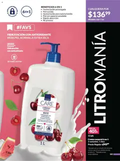Nuevas ofertas de AVON válidas en toda la República Mexicana desde el 13.09.2025. ¡Encuentra las mejores ofertas en Crema corporal 6 en 1, Hidratación con Antioxidante Crema Corporal 3 variantes. 1 litro! | Página: 169 | Productos: Desodorante, Crema, Body, Crema corporal