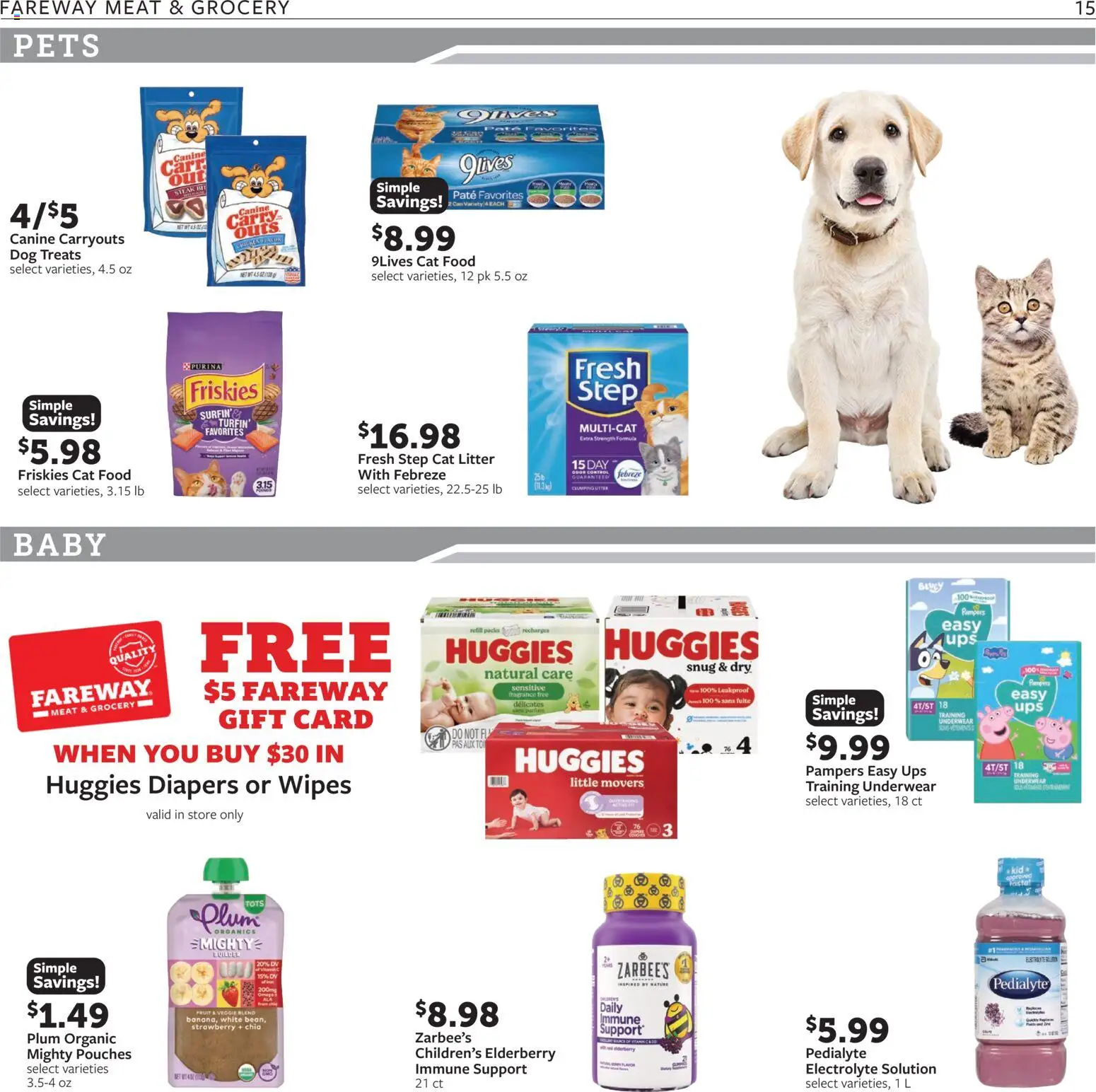 Fareway - Weekly Ad - valid from 19.01.2026 | Page: 15 | Products: Plum, Dog Treats, Cat Litter, UPS