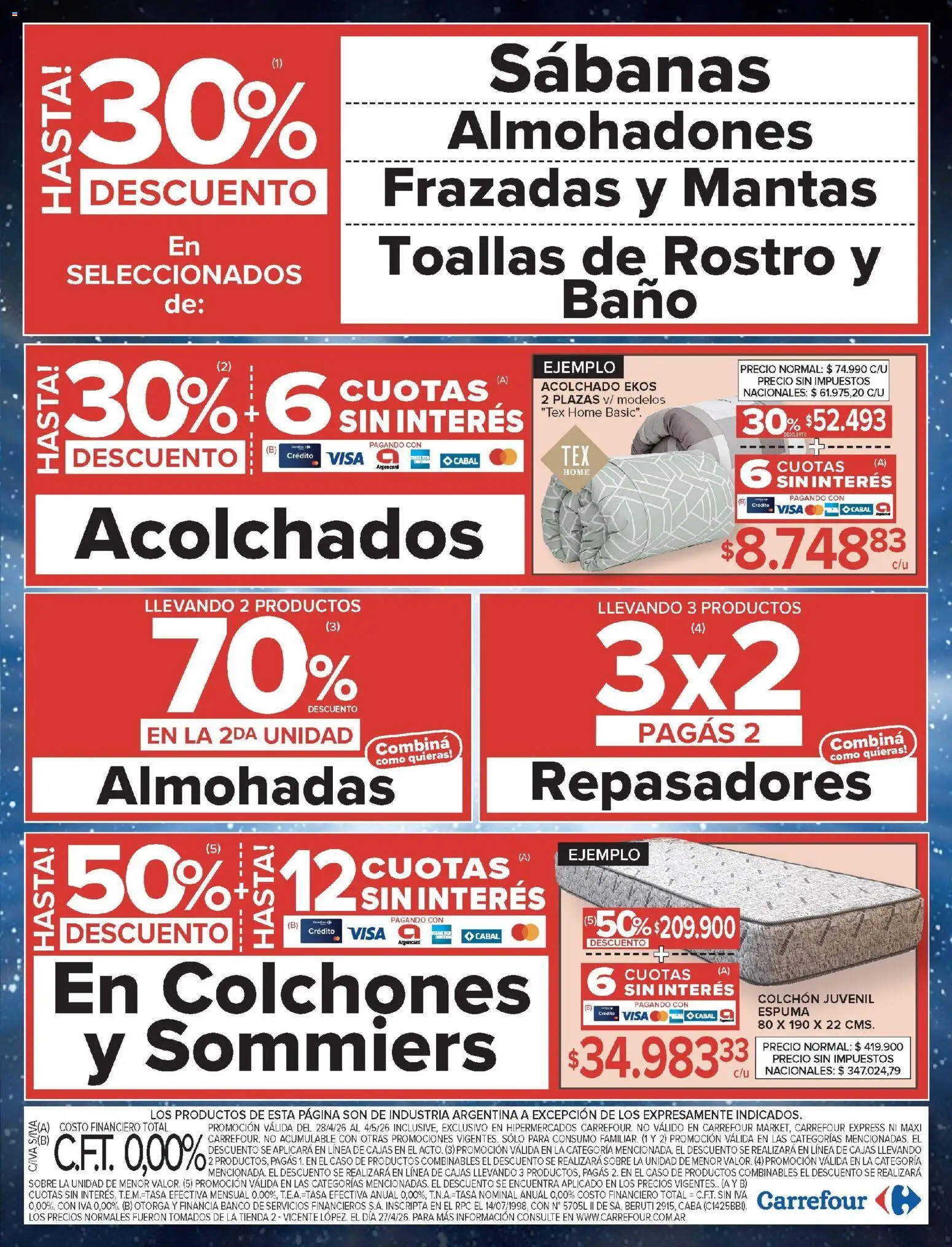 Carrefour - Carrefour Hiper │ válido desde el 28.04.2026 | Página: 19 | Productos: Colchón, Sobre, Baño, Espuma