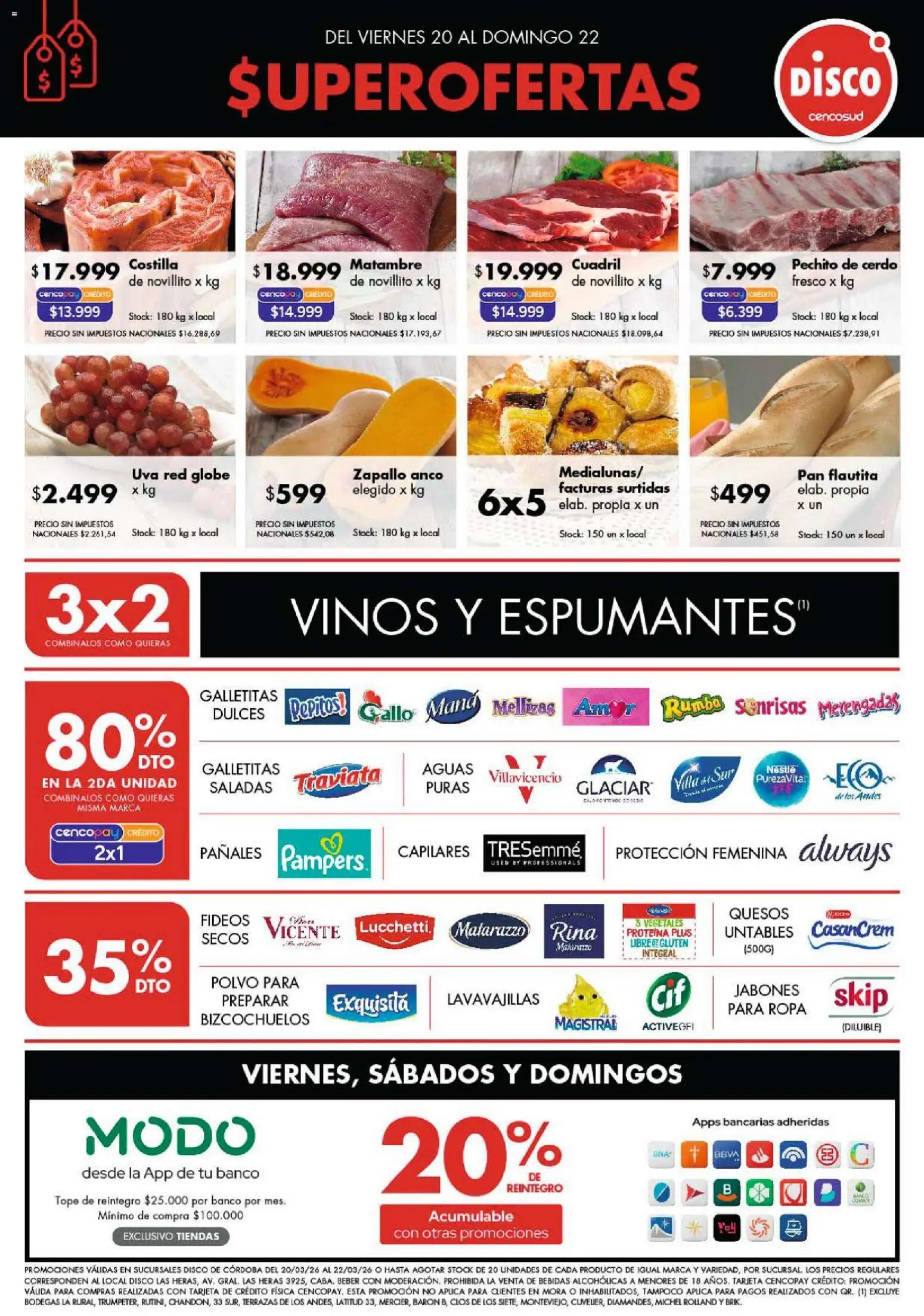 Disco - Ofertas | Córdoba │ válido desde el 20.03.2026 | Página: 1 | Productos: Lavavajillas, Ropa, Pan, Fideos