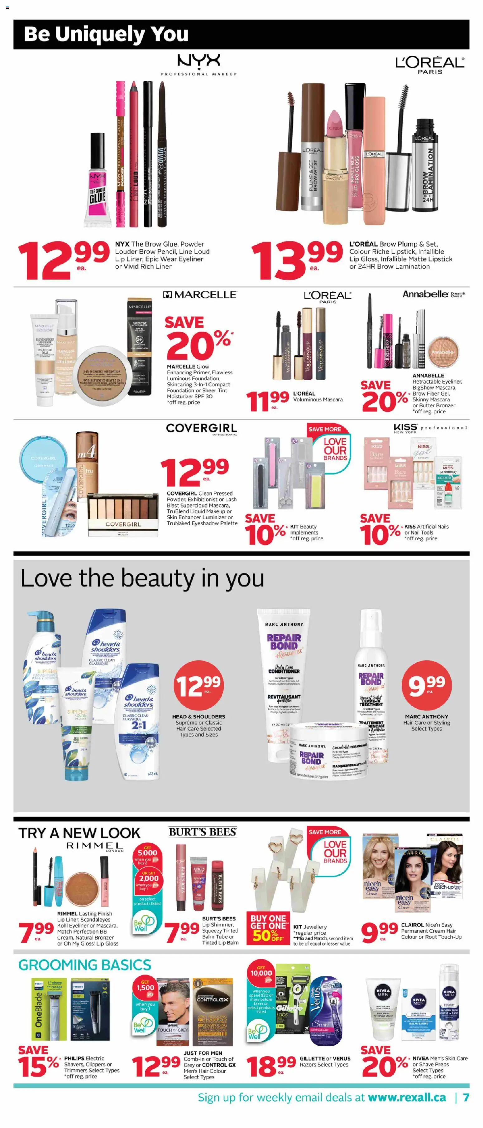 Rexall flyer valid from 24.10.2025 | Page: 11 | Products: Mascara, Lipstick, Shaving foam, Butter
