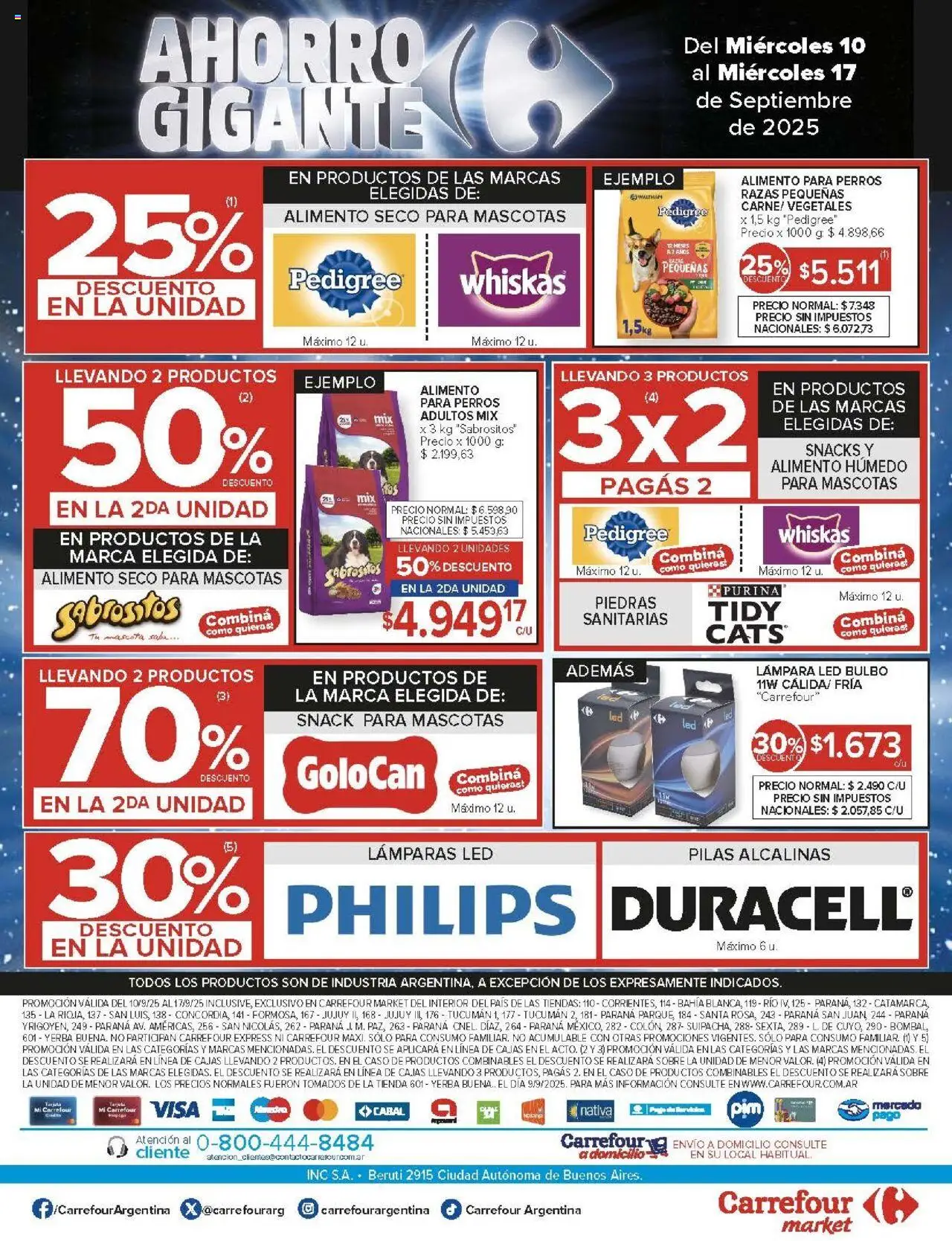 Carrefour Market catálogo - Corrientes │ válido desde el 10.09.2025 | Página: 17 | Productos: Caso, Sobre, Pilas, Lámpara