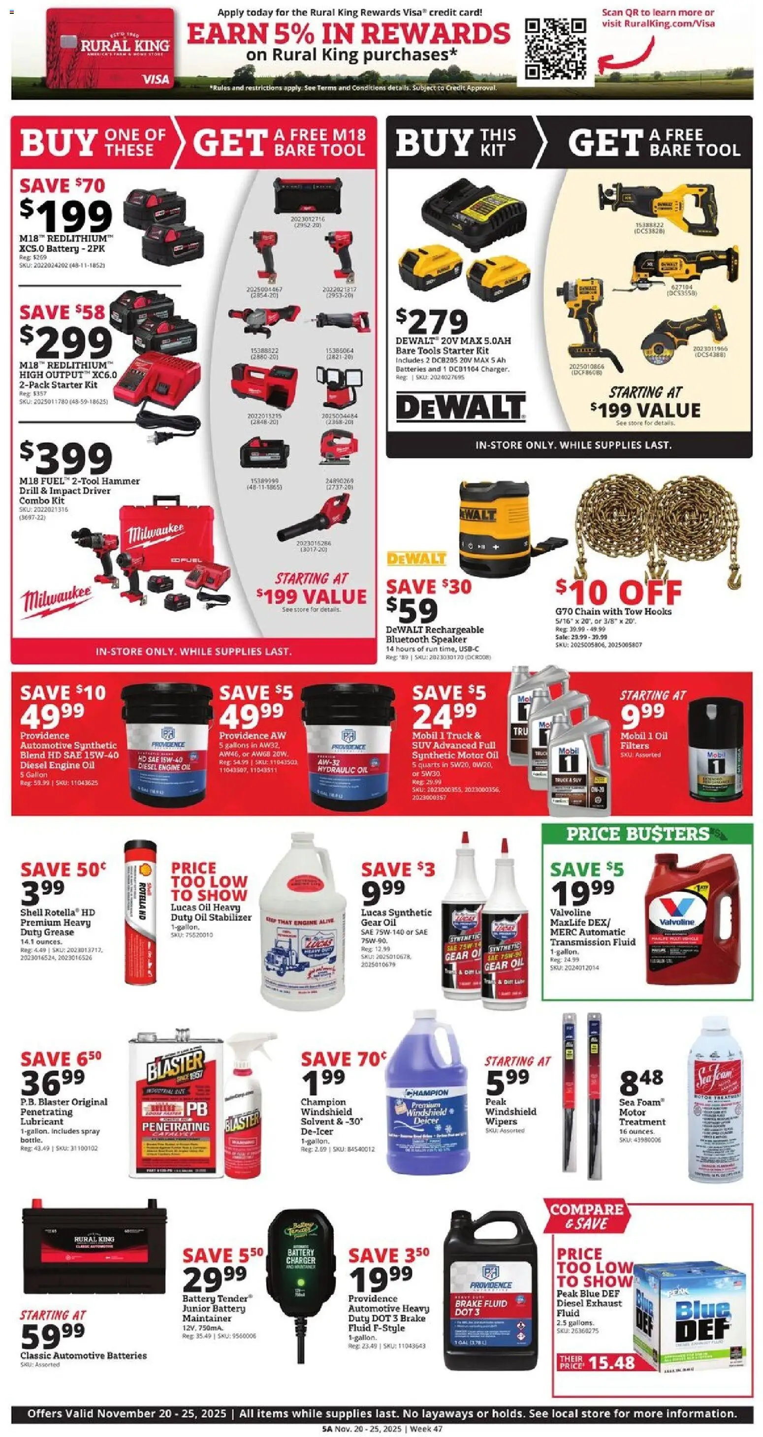 Rural King Black Friday - valid from 20.11.2025 | Page: 7 | Products: Oil, Windshield, Starter, Charger