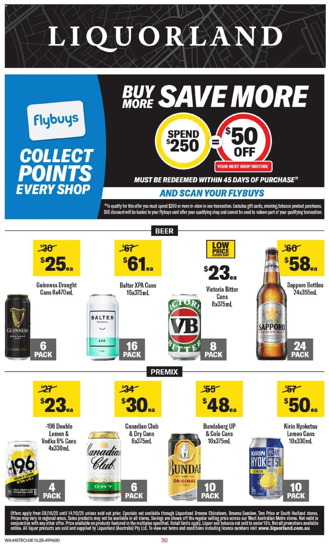 Coles catalogue - valid from 08.10.2025 | Page: 50 | Products: Beer, Vodka, Rum, Lemon