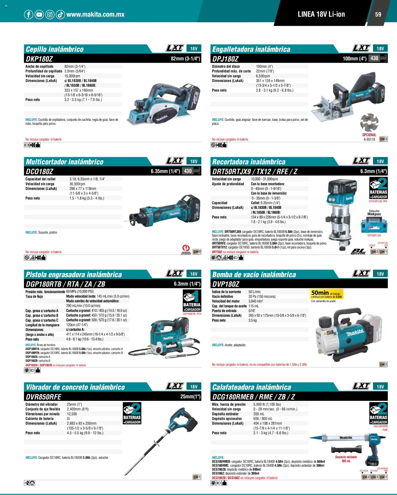 Nuevas ofertas de Makita válidas en toda la República Mexicana desde el 01.01.2024. ¡Encuentra las mejores ofertas en Makita catálogo General! | Página: 59 | Productos: Aceite, Estuche, Flexible, Polvo