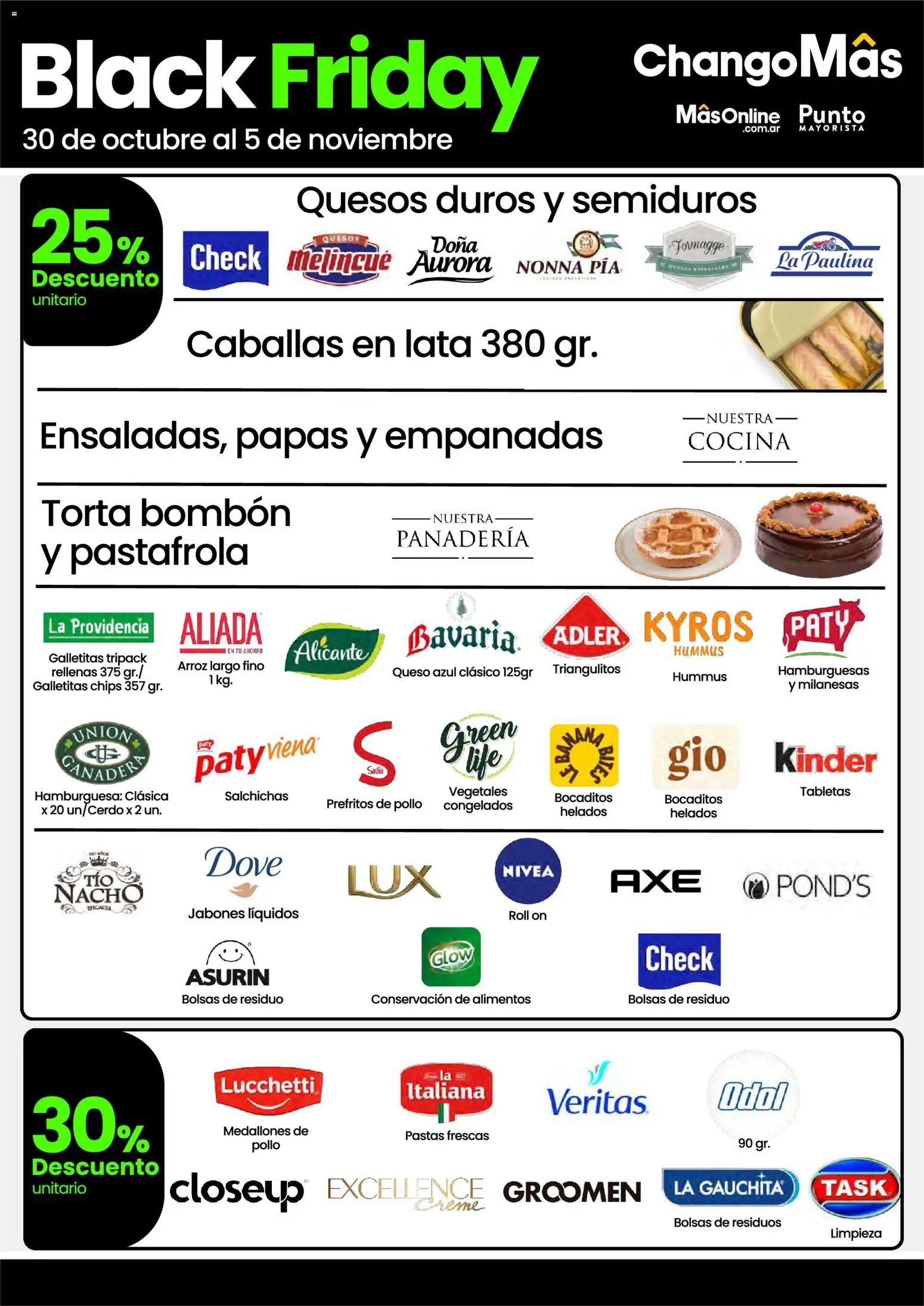 Punto Mayorista Black Friday │ válido desde el 30.10.2025 | Página: 16 | Productos: Panadería, Galletitas, Pollo, Queso