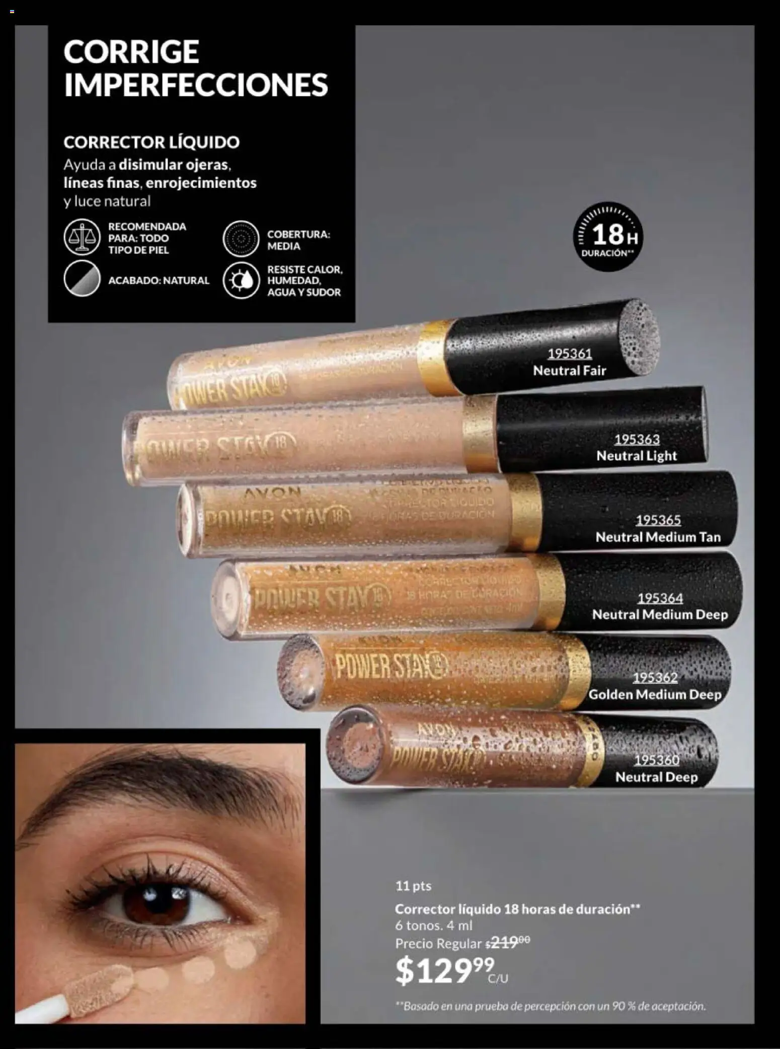 Nuevas ofertas de AVON válidas en toda la República Mexicana desde el 28.11.2025. ¡Encuentra las mejores ofertas en AVON campaña 18 2025! | Página: 131 | Productos: Agua, Corrector