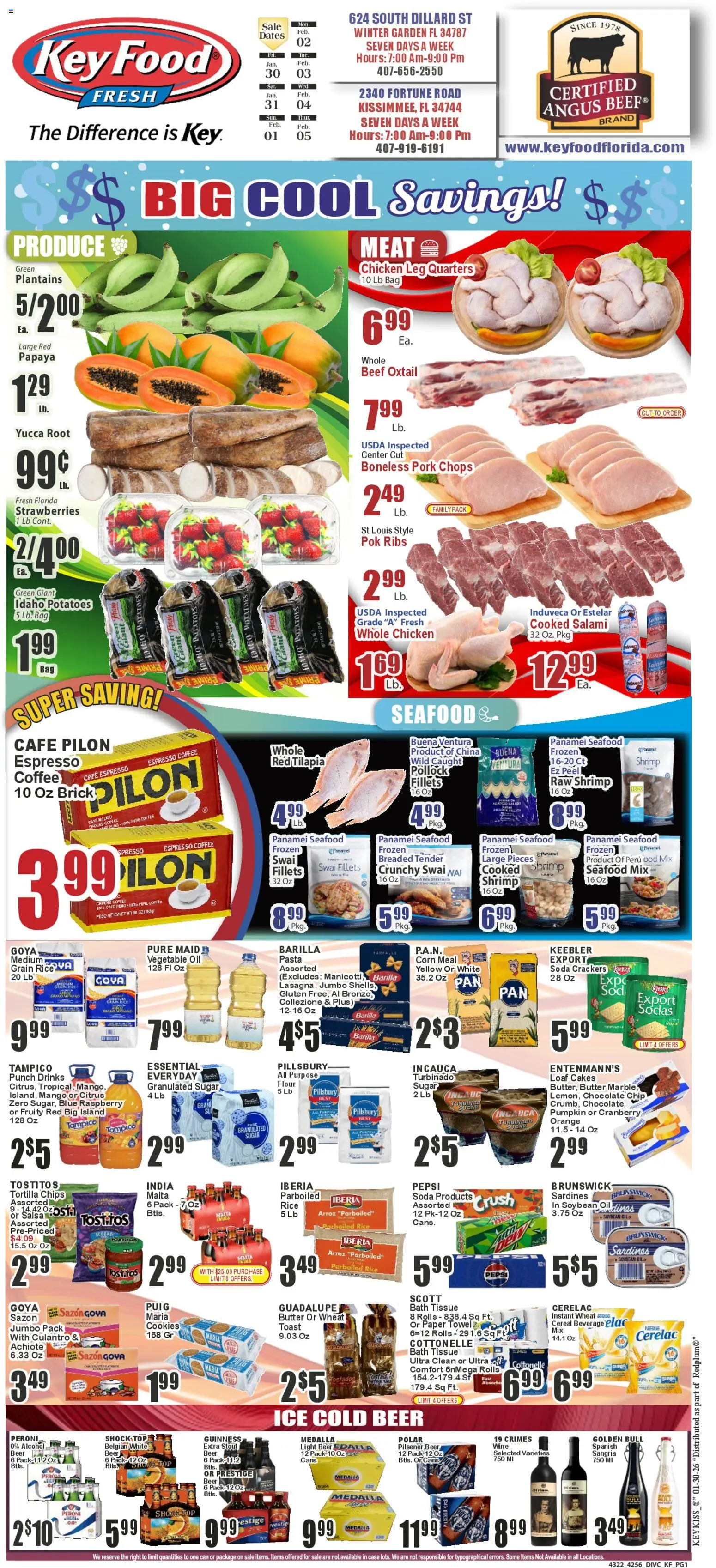 Key Food Weekly Ad - valid from 30.01.2026 | Page: 1 | Products: Strawberries, Chips, Potatoes, Pumpkin
