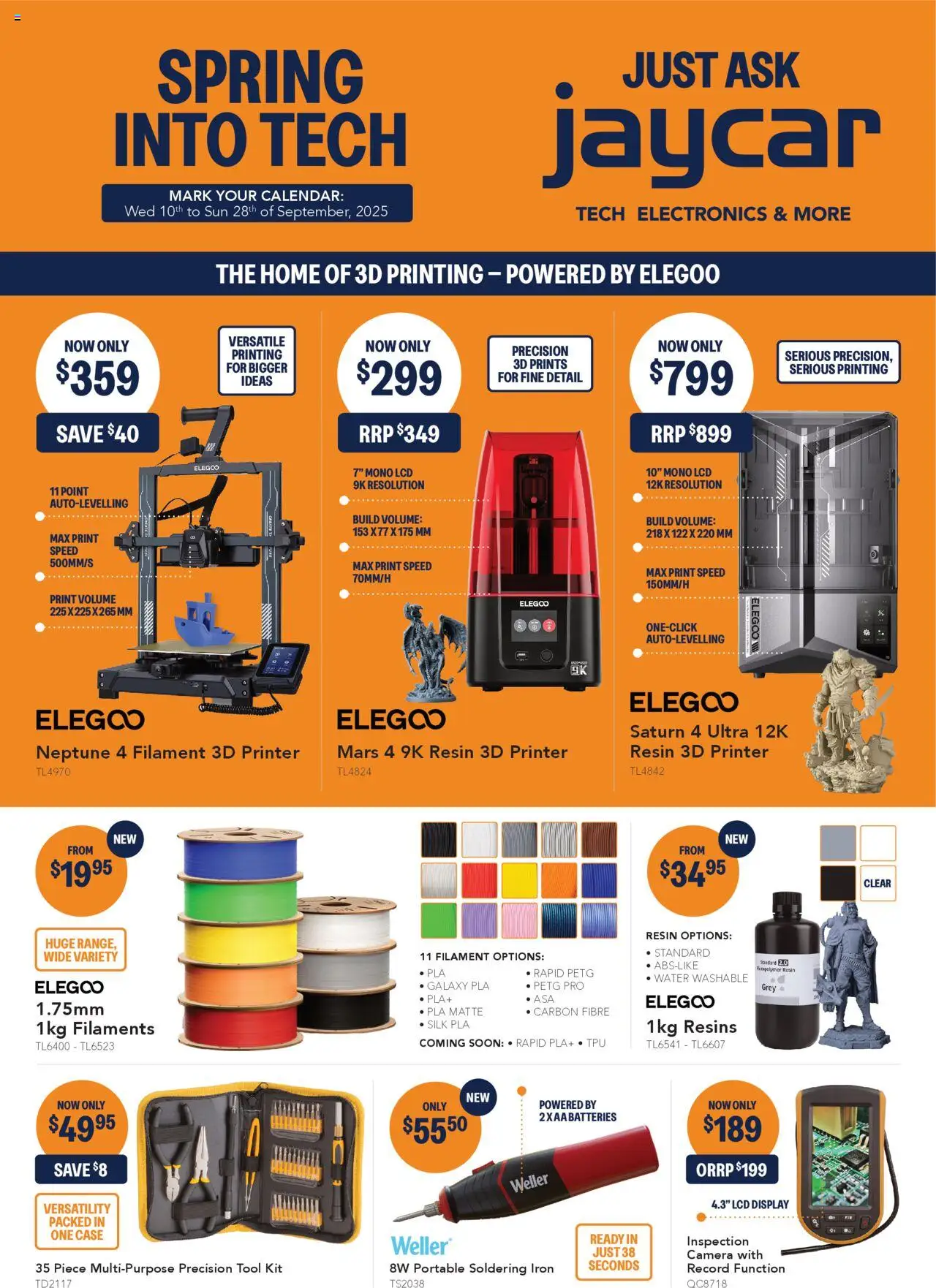 Jaycar catalogue - valid from 10.09.2025 | Page: 1 | Products: Batteries, Printer, Case, Multipurpose