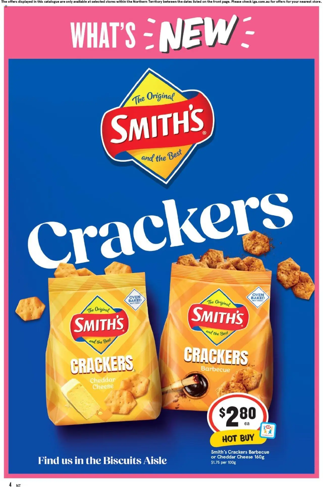 IGA catalogue - valid from 10.09.2025 | Page: 4 | Products: Crackers, Cheese, Biscuits, Oven