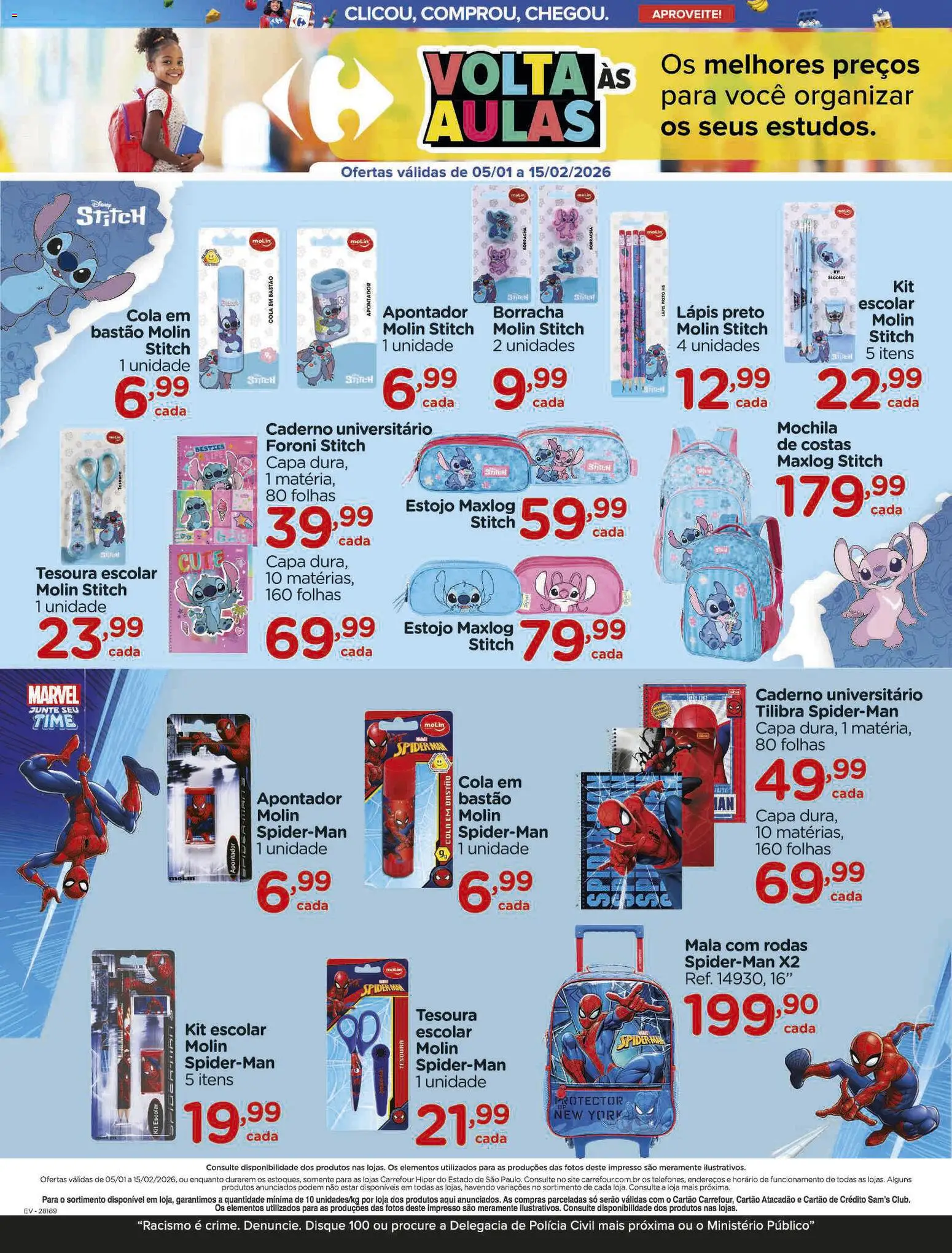Carrefour Folheto - válido de 05.01.2026 | Página: 4 | Produtos: Lápis, Cola, Mochila, Caderno
