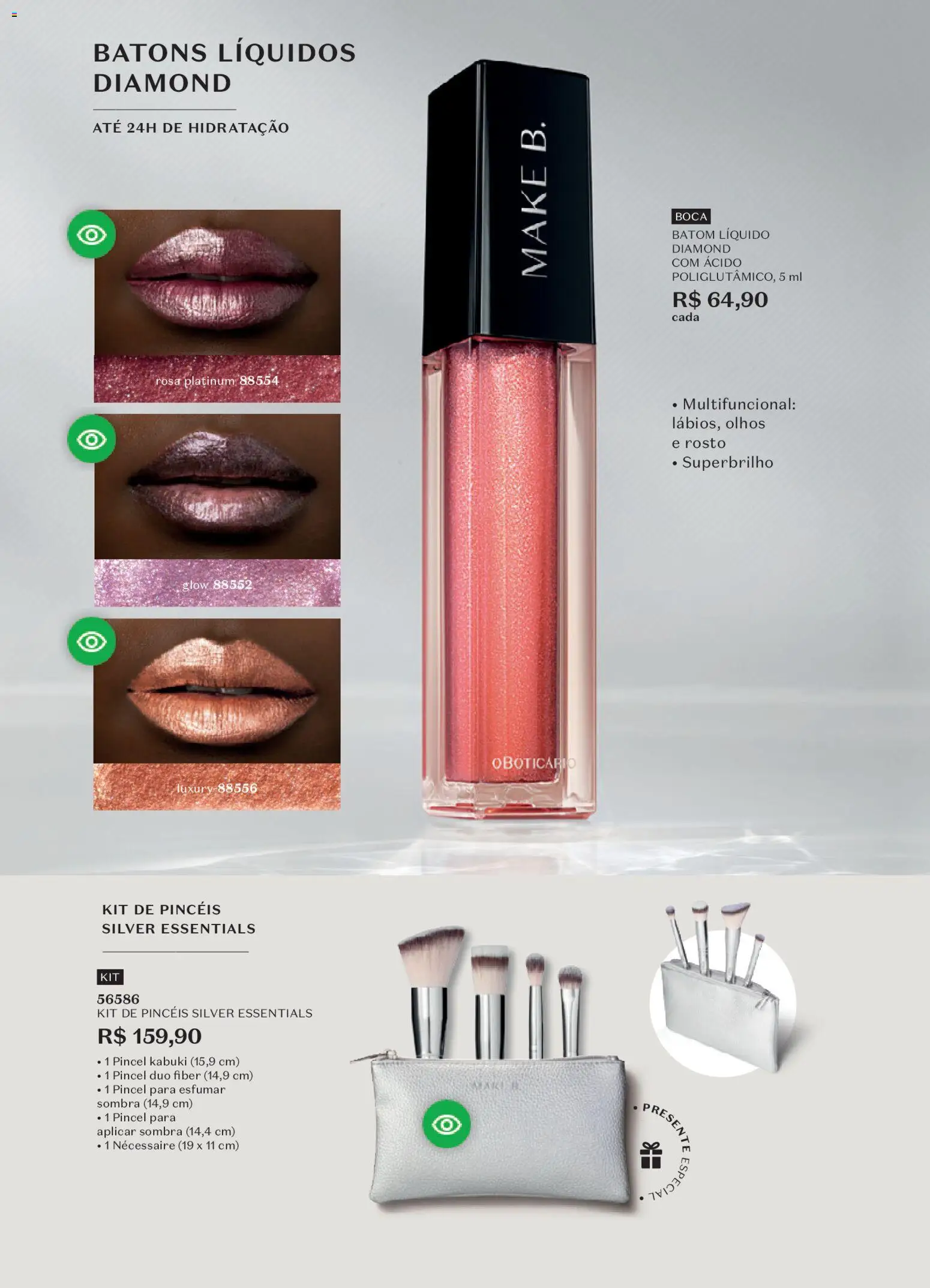 O Boticário Folheto - válido de 02.03.2026 | Página: 116 | Produtos: Pincel, Batom, Multifuncional, Necessaire