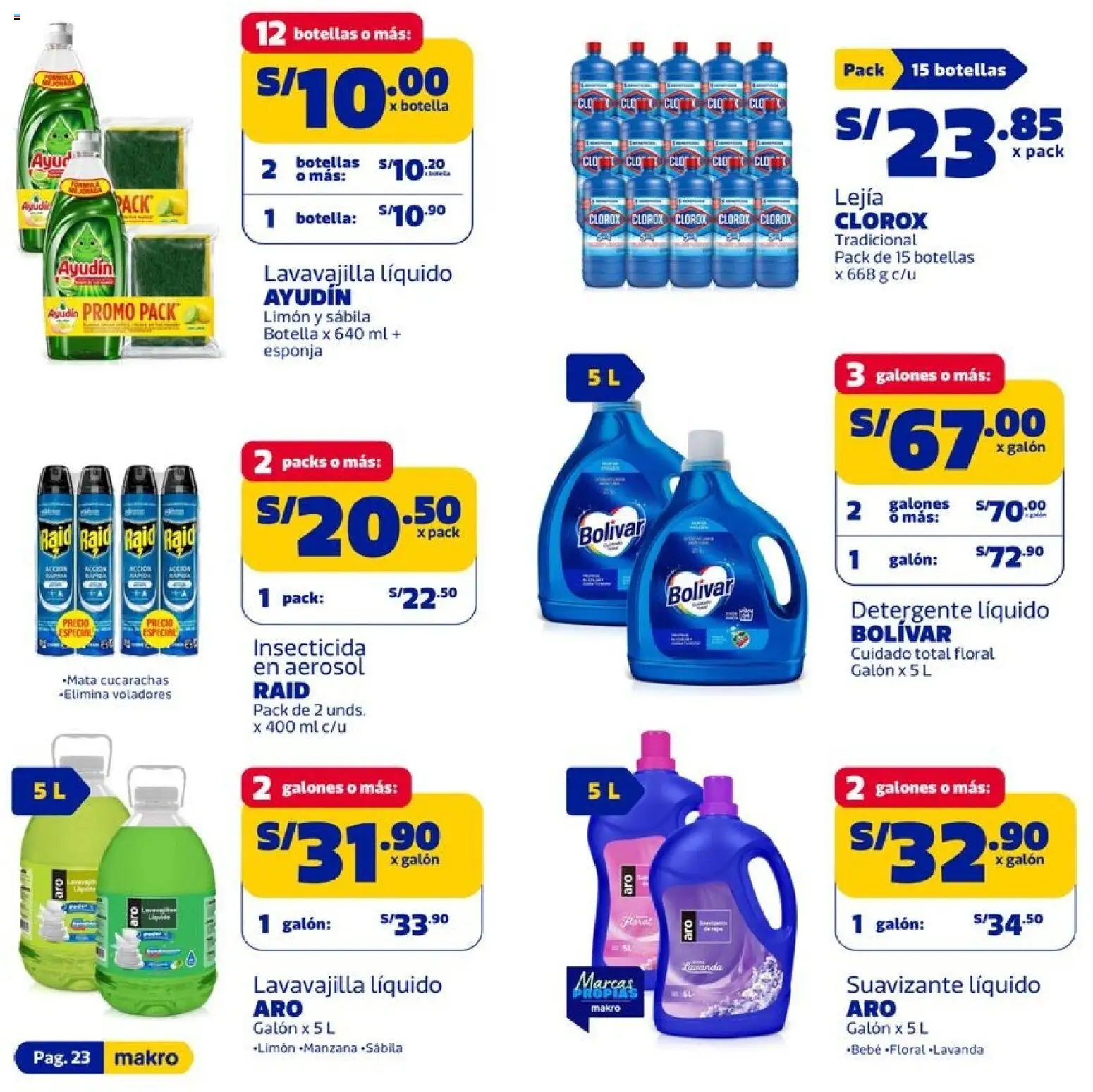 Catálogo Makro válido desde 12.03.2026 | Página: 23 | Productos: Esponja, Detergente