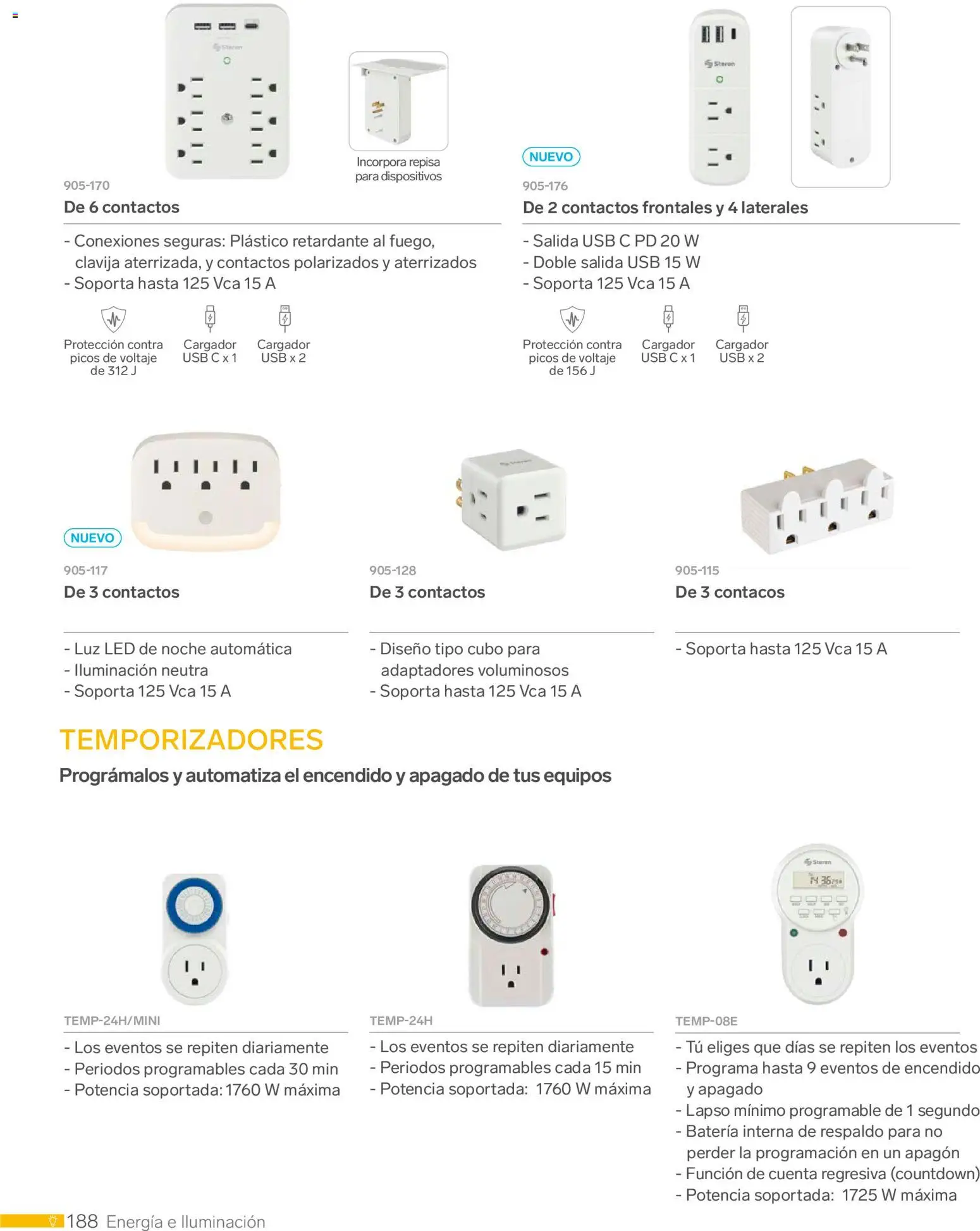 Nuevas ofertas de Steren válidas en toda la República Mexicana desde el 01.01.2026. ¡Encuentra las mejores ofertas en Steren catálogo! | Página: 200 | Productos: Usb, Repisa, Cargador, Batería
