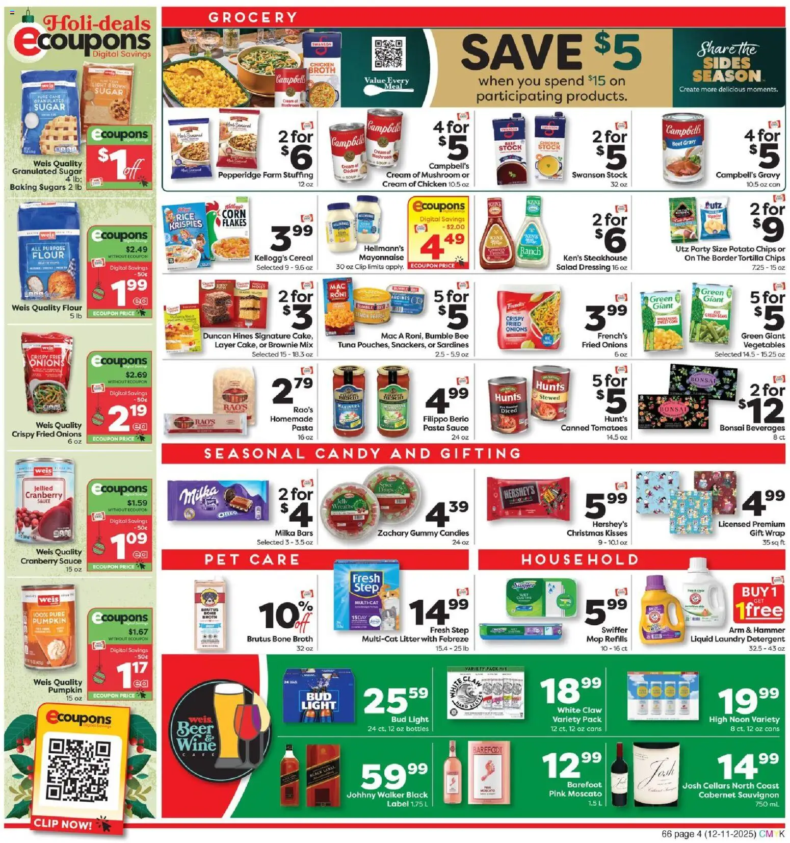 Weis Weekly Circular - NJ - valid from 11.12.2025 | Page: 4 | Products: Clip, Beer, Rice, Vegetables