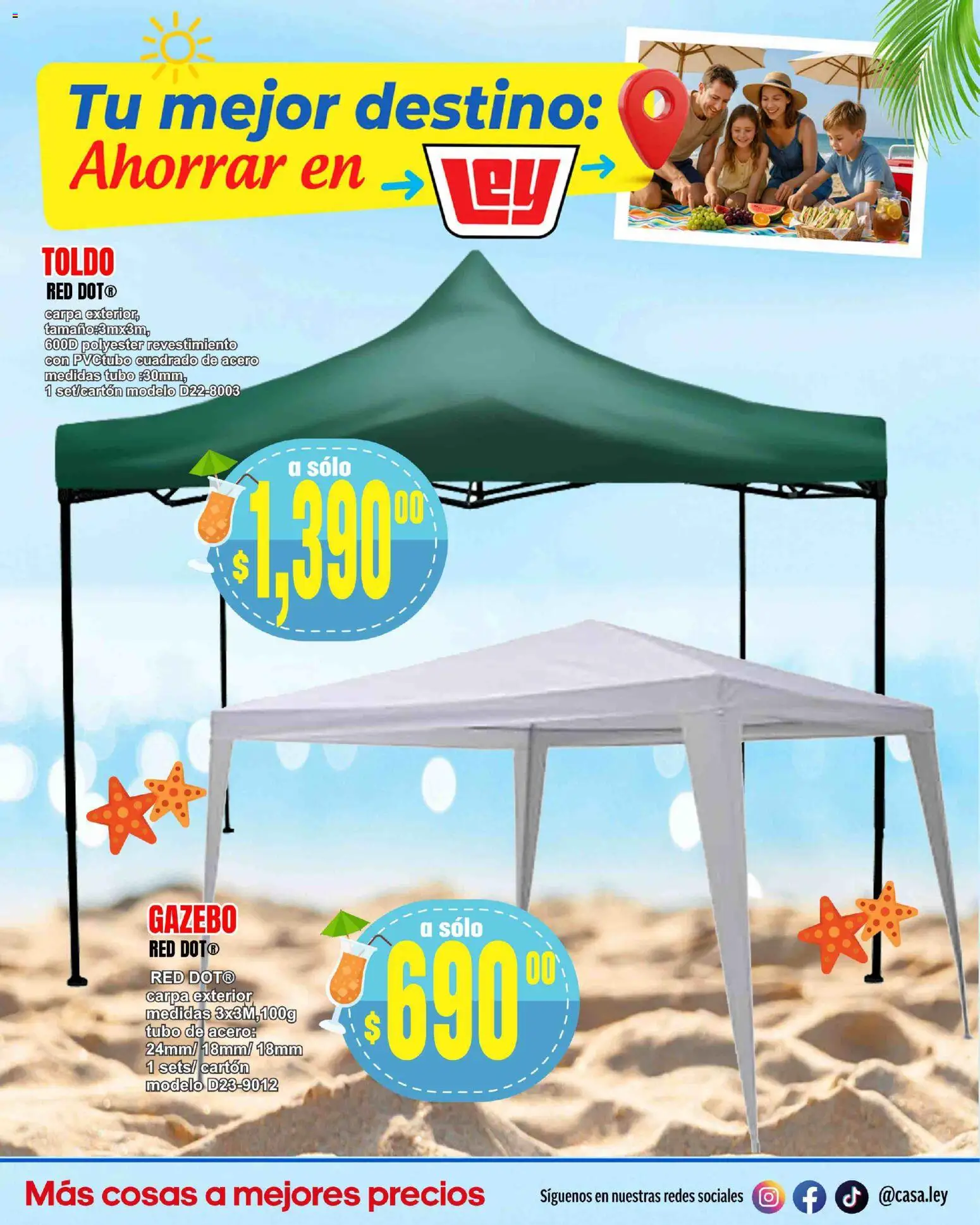 Nuevas ofertas de Casa Ley válidas en toda la República Mexicana desde el 20.03.2026. ¡Encuentra las mejores ofertas en Casa Ley folleto Tu mejor destino ! | Página: 17 | Productos: Toldo, Carpa, Gazebo