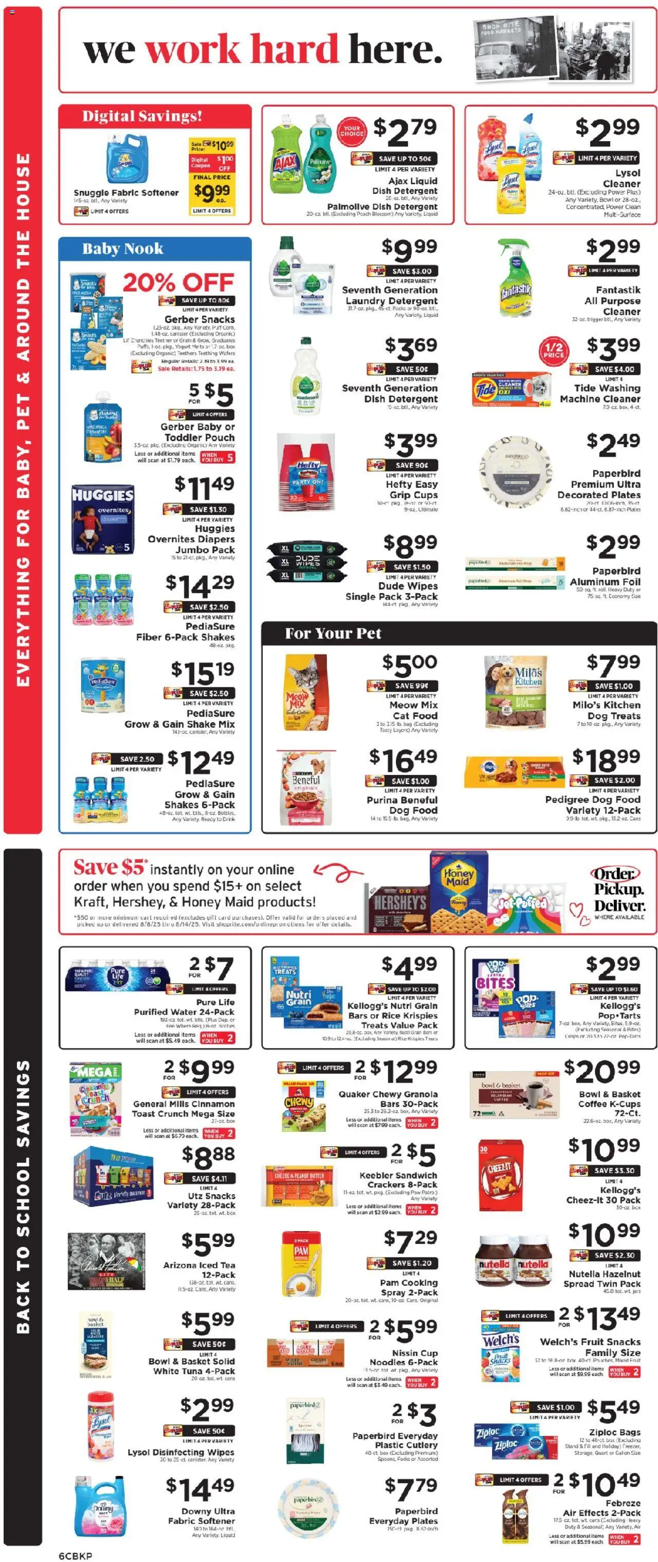 ShopRite Weekly Ad 2 - valid from 10.08.2025 | Page: 6 | Products: Dog Treats, Yogurt, Fabric softener, Bag