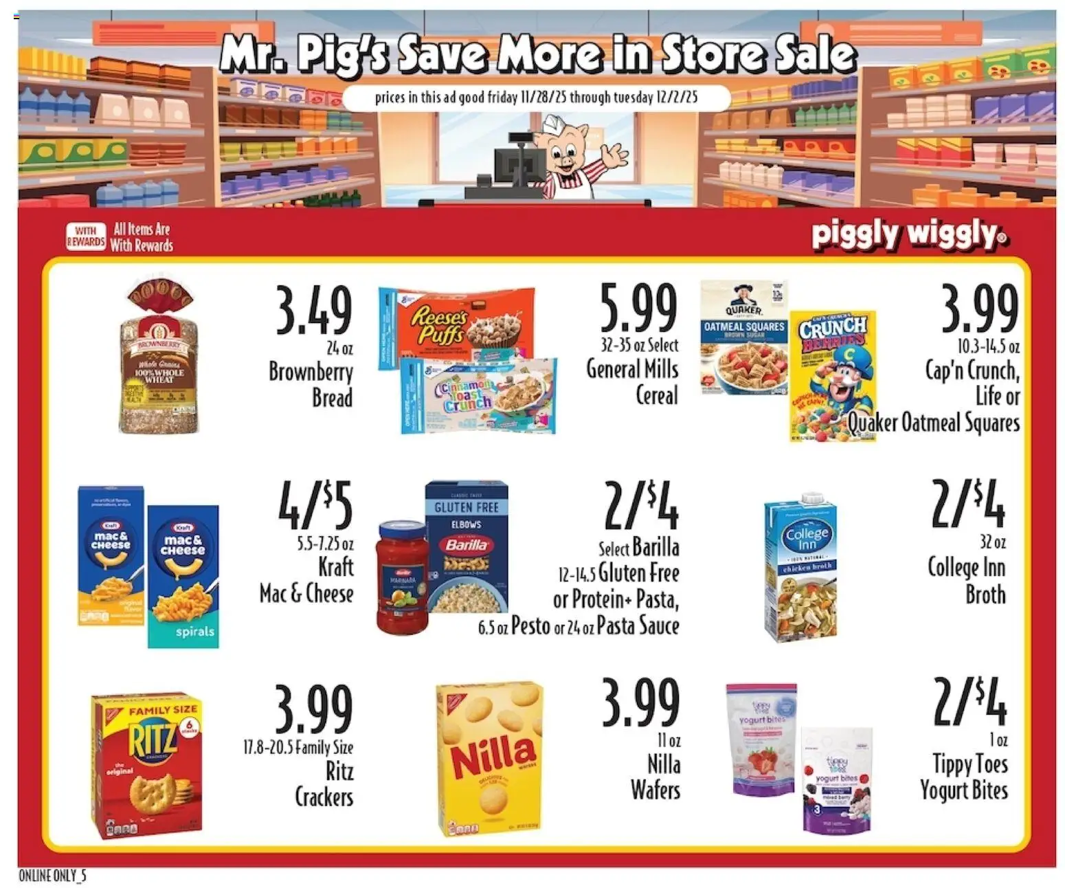 Piggly Wiggly Weekly Ad - valid from 28.11.2025 | Page: 3 | Products: Berries, Bread, Pasta, Sauce