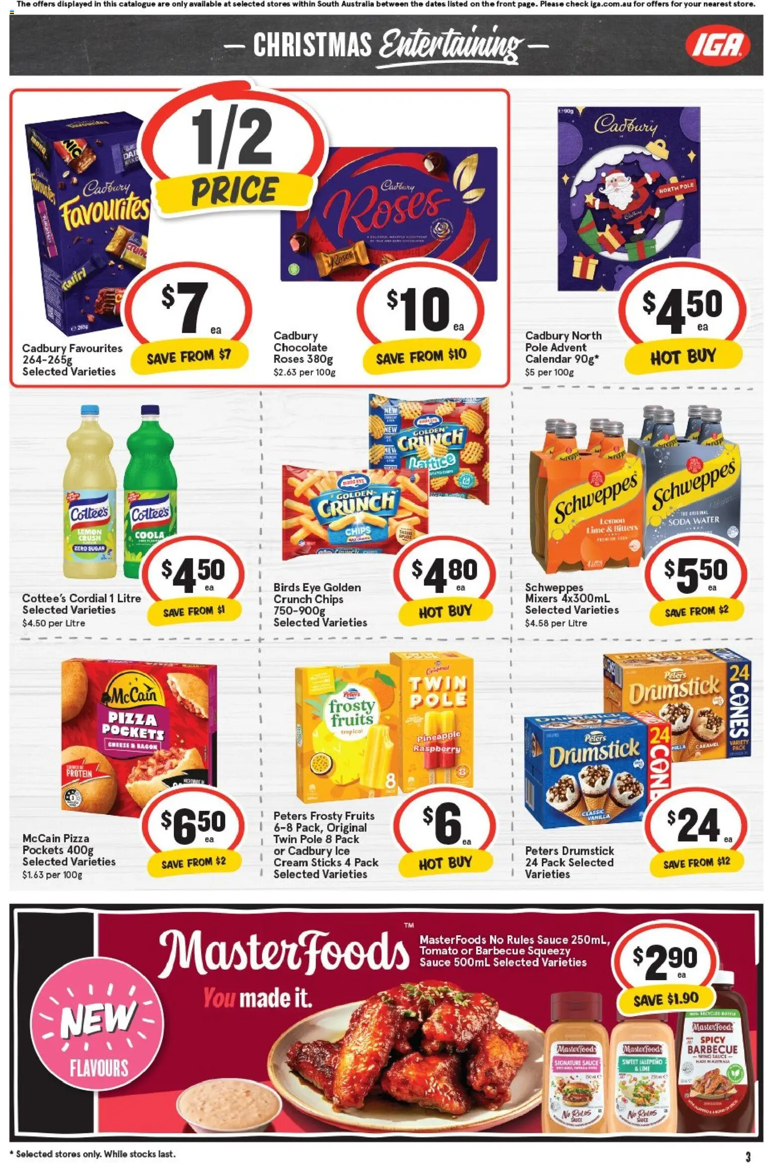 IGA catalogue - valid from 29.10.2025 | Page: 3 | Products: Bacon, Pizza, Chips, Raspberry