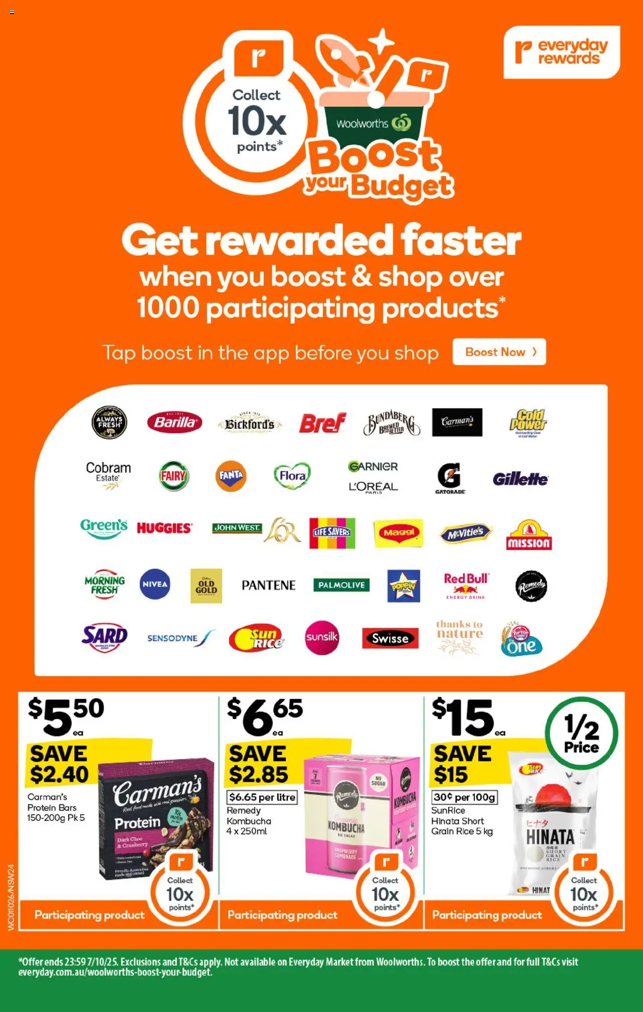 Woolworths catalogue - valid from 01.10.2025 | Page: 22 | Products: Energy drink, Tap, Sugar, Raspberry