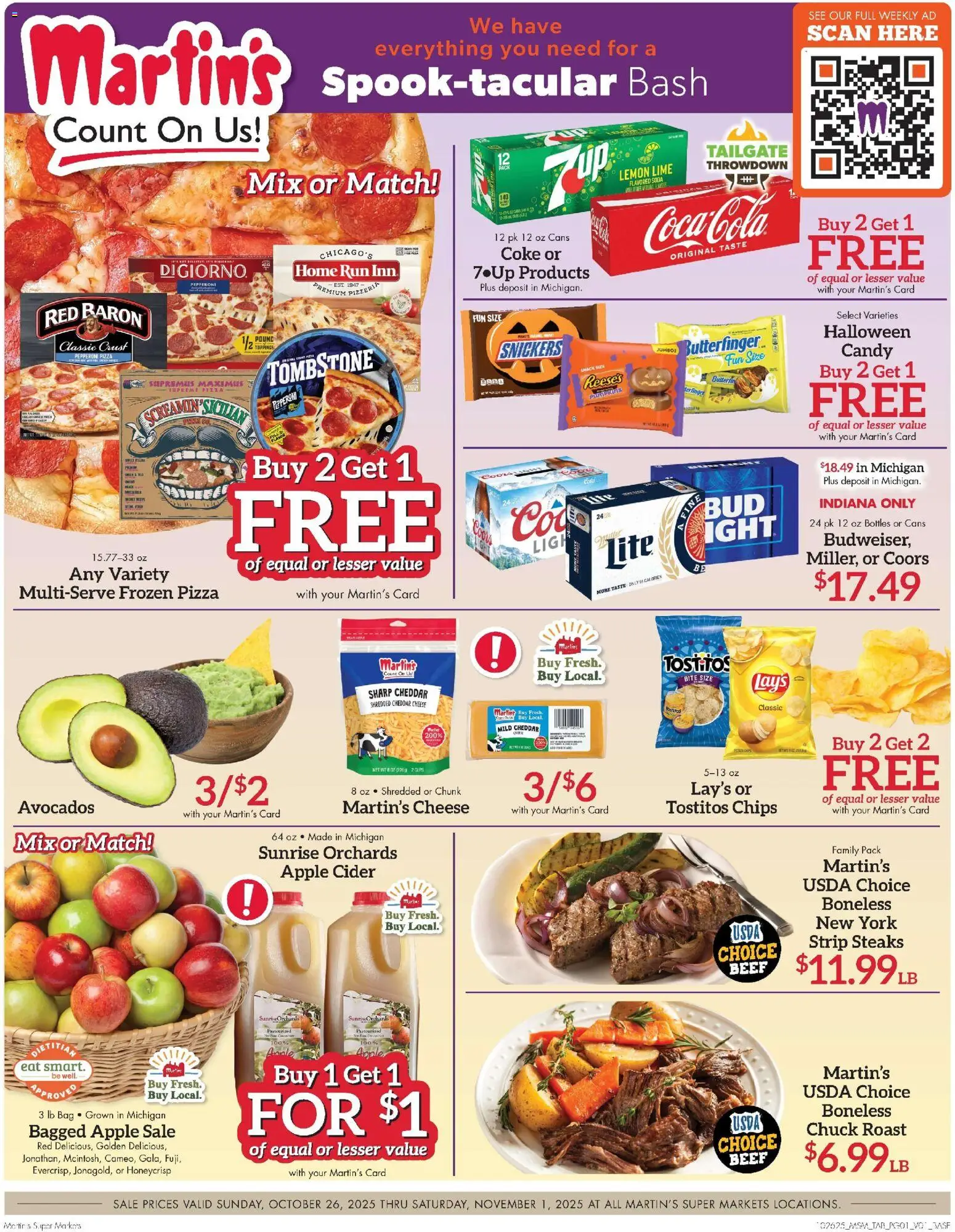 Martin’s - Current Ad - IN - valid from 26.10.2025 | Page: 1 | Products: Pizza, Beef, Chips, Lime