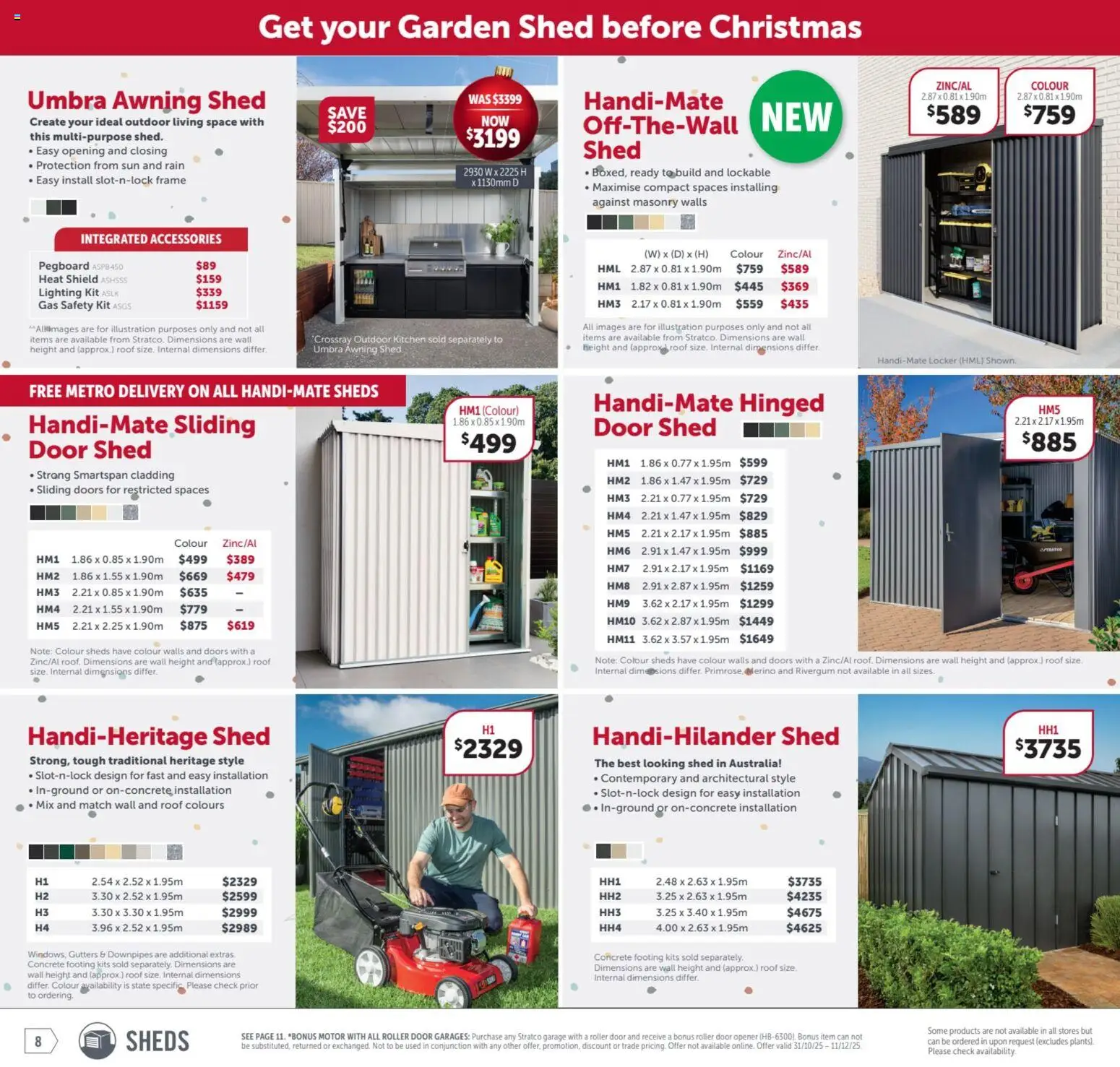 Stratco catalogue - valid from 31.10.2025 | Page: 8 | Products: Kits, Shed, Accessories, Multipurpose
