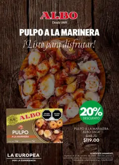 Vista previa de La Europea catálogo El pulpo a la marinera ALBO , nuevo folleto de la tienda, válido en México a partir del 21.10.2025