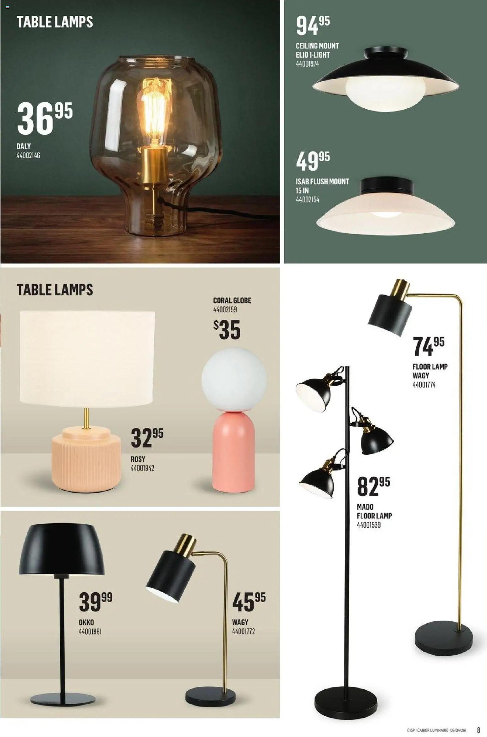 Canac flyer valid from 09.04.2026 | Page: 8 | Products: Table, Lamp