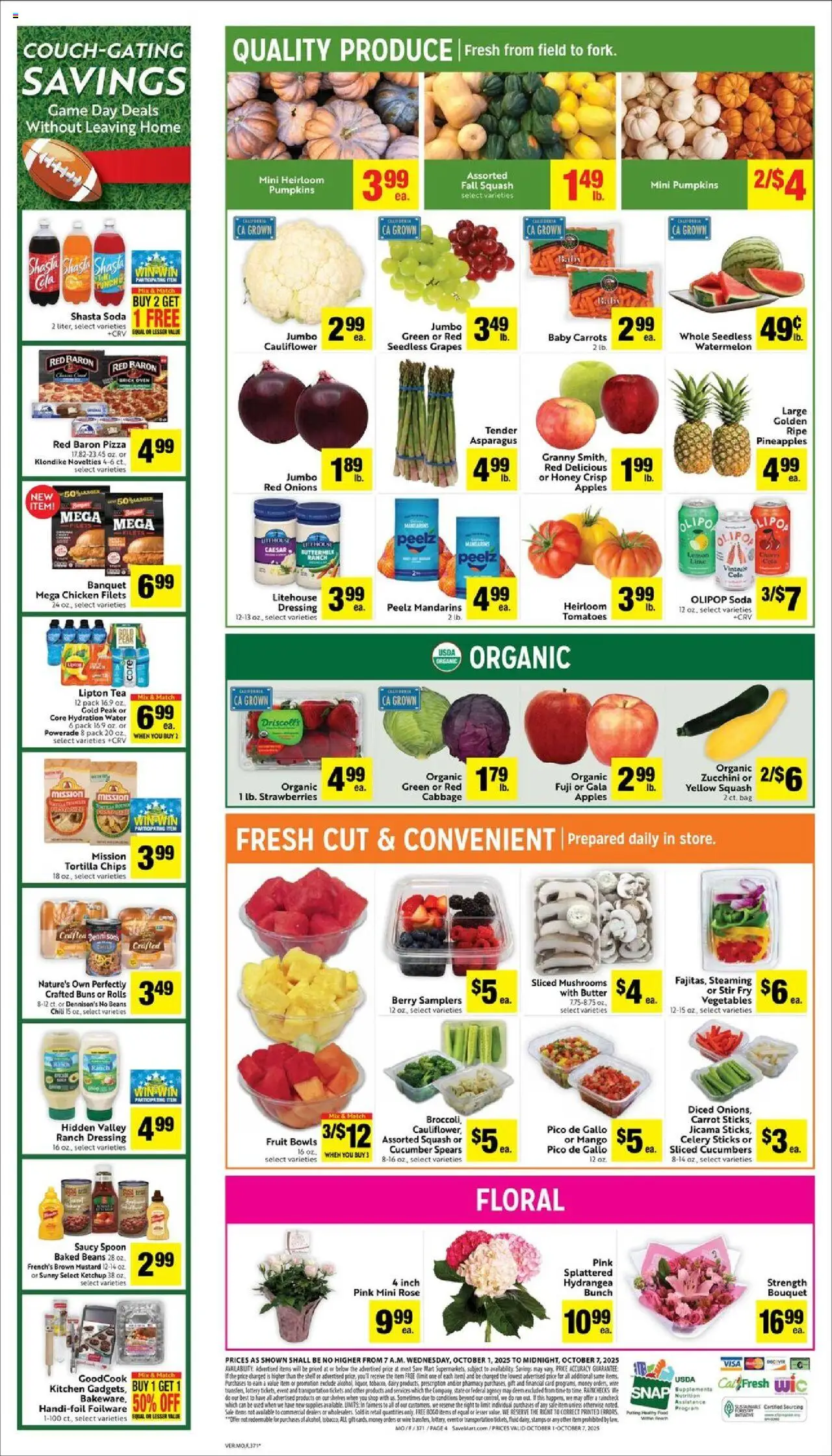 Save Mart Weekly Ad - valid from 01.10.2025 | Page: 6 | Products: Wine, Apples, Chips, Bag