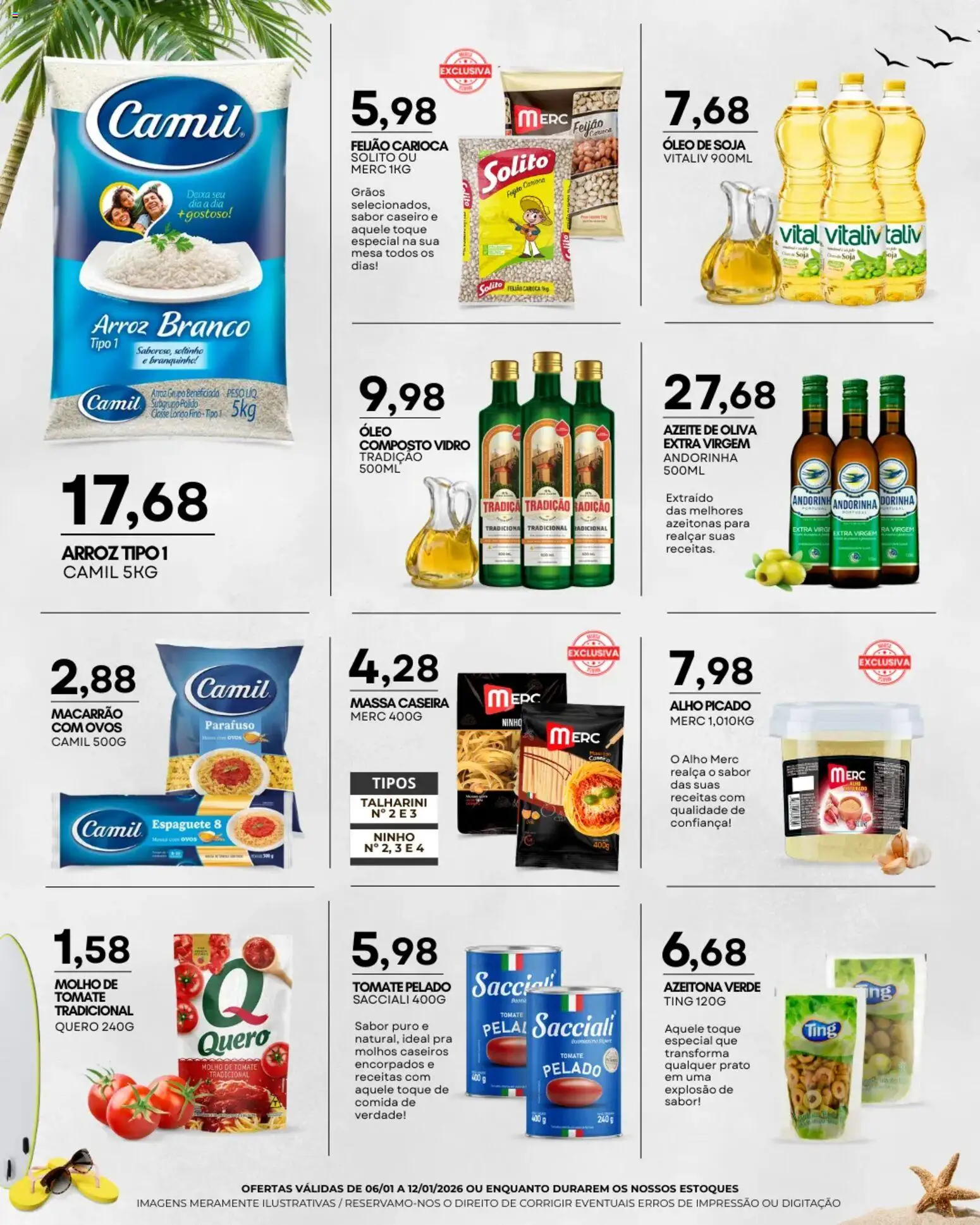 Mercadão Atacadista Folheto - válido de 06.01.2026 | Página: 4 | Produtos: Alho, Mesa, Arroz, Azeite