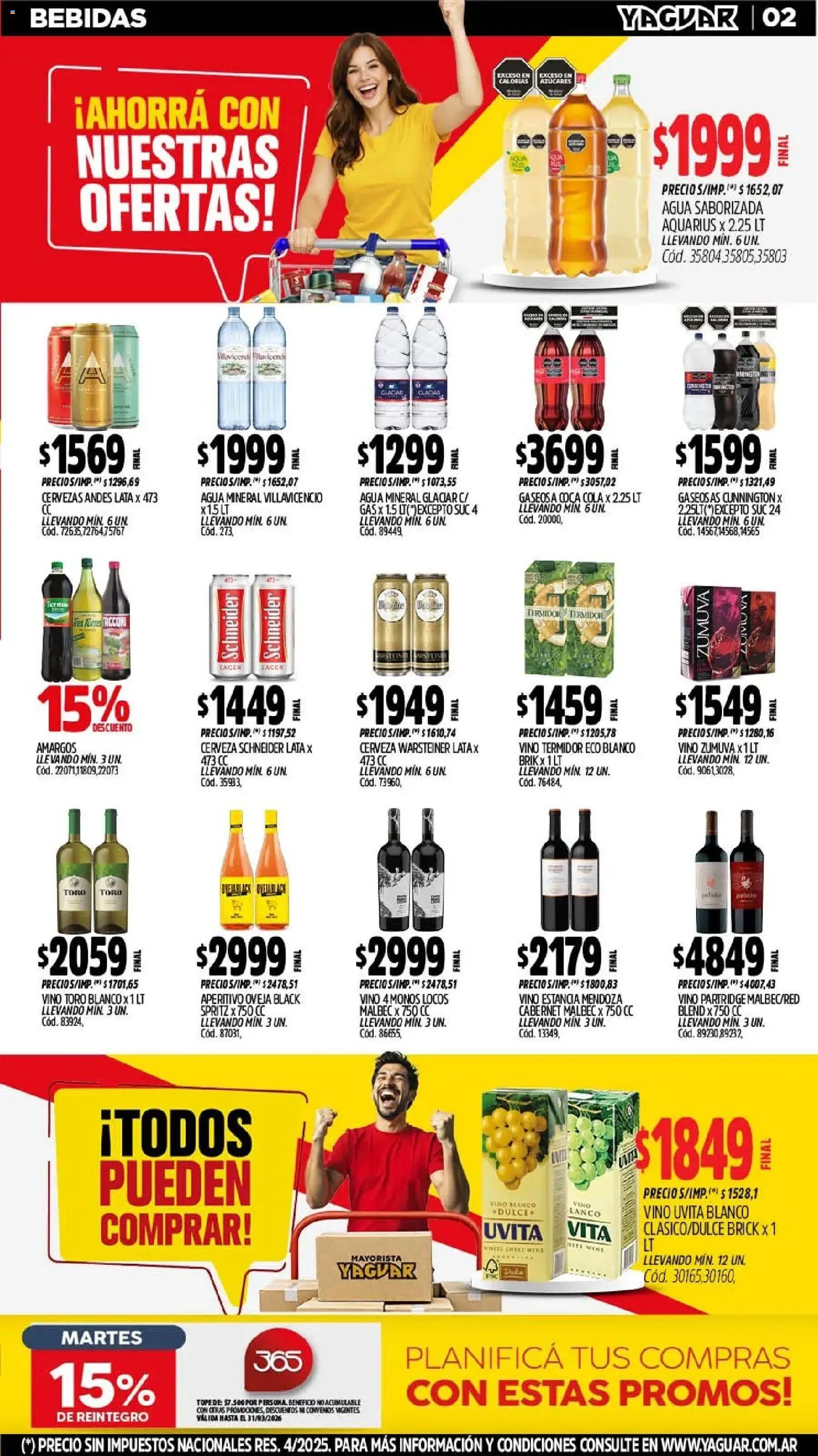 Yaguar catálogo │ válido desde el 02.03.2026 | Página: 2 | Productos: Gaseosa, Agua, Vino, Agua saborizada