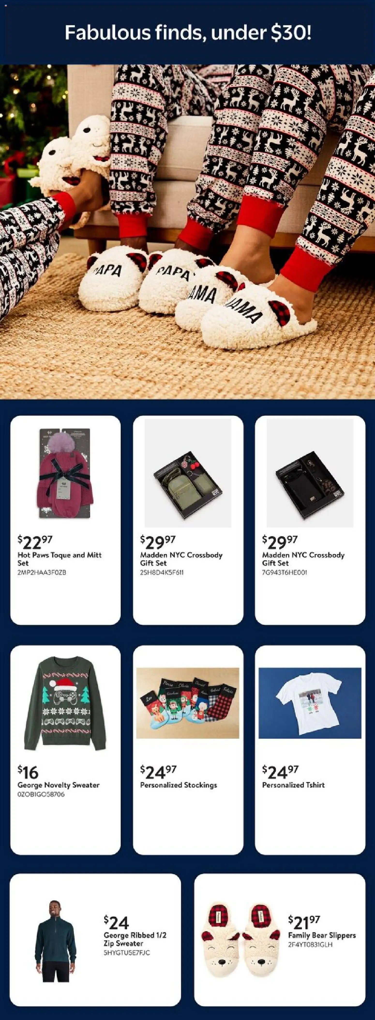 Walmart flyer valid from 04.12.2025 | Page: 18 | Products: Slippers, Tshirt, Sweater