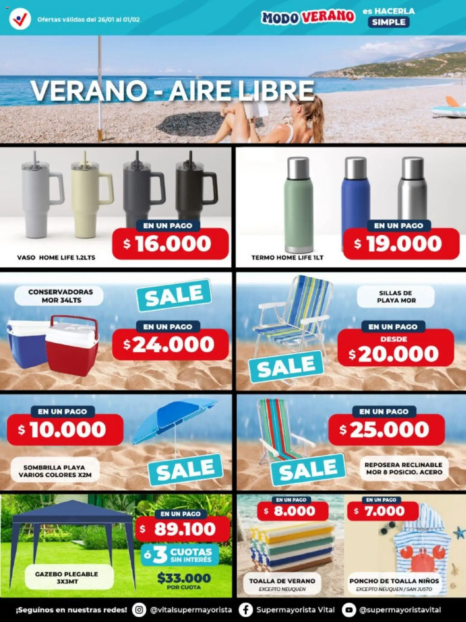 Vital - Especial de nonfood │ válido desde el 26.01.2026 | Página: 3 | Productos: Reposera, Termo, Gazebo, Sombrilla