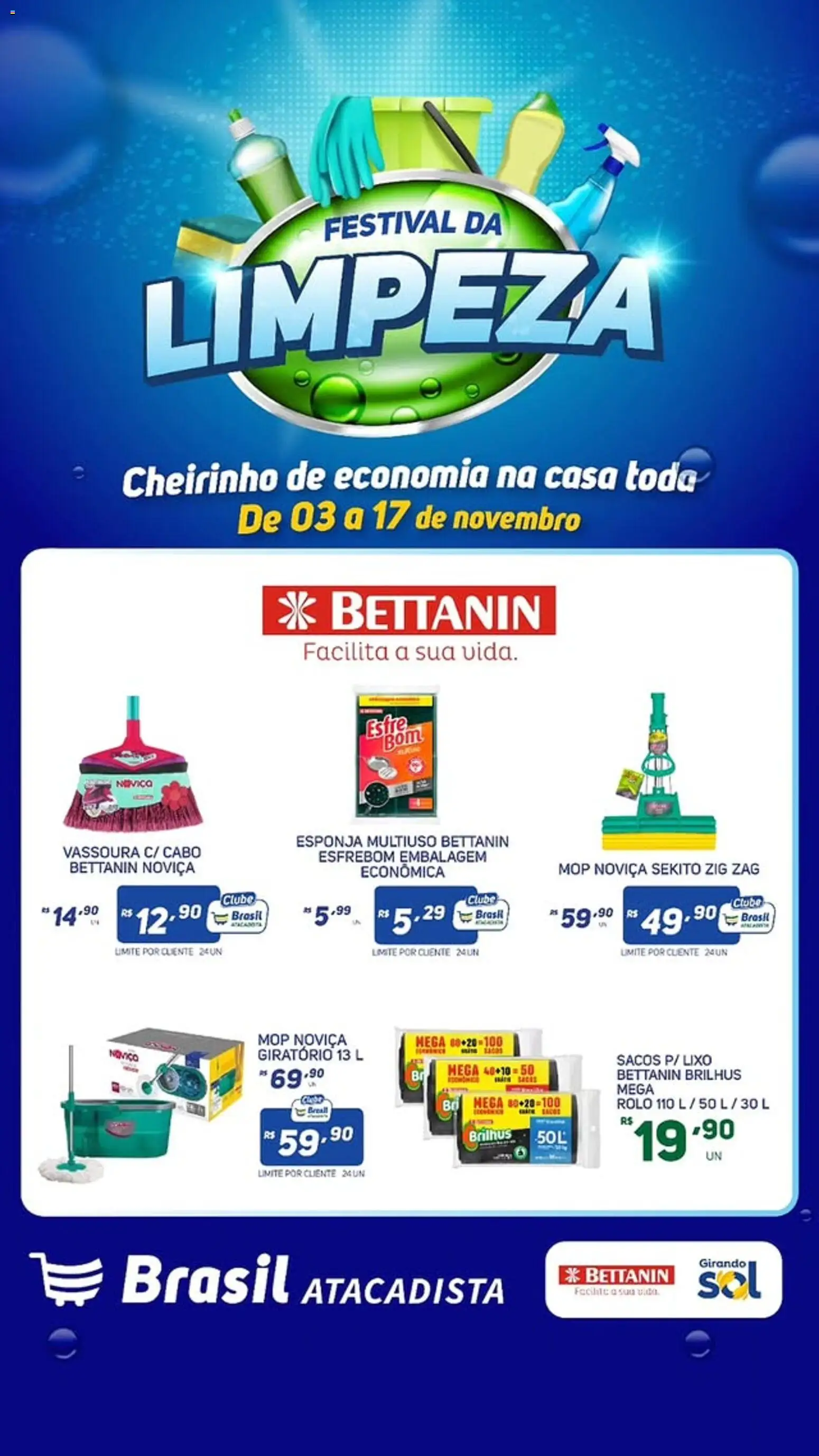 Brasil Atacadista Folheto - válido de 03.11.2025 | Página: 3 | Produtos: Mop, Esponja, Rolo, Vassoura