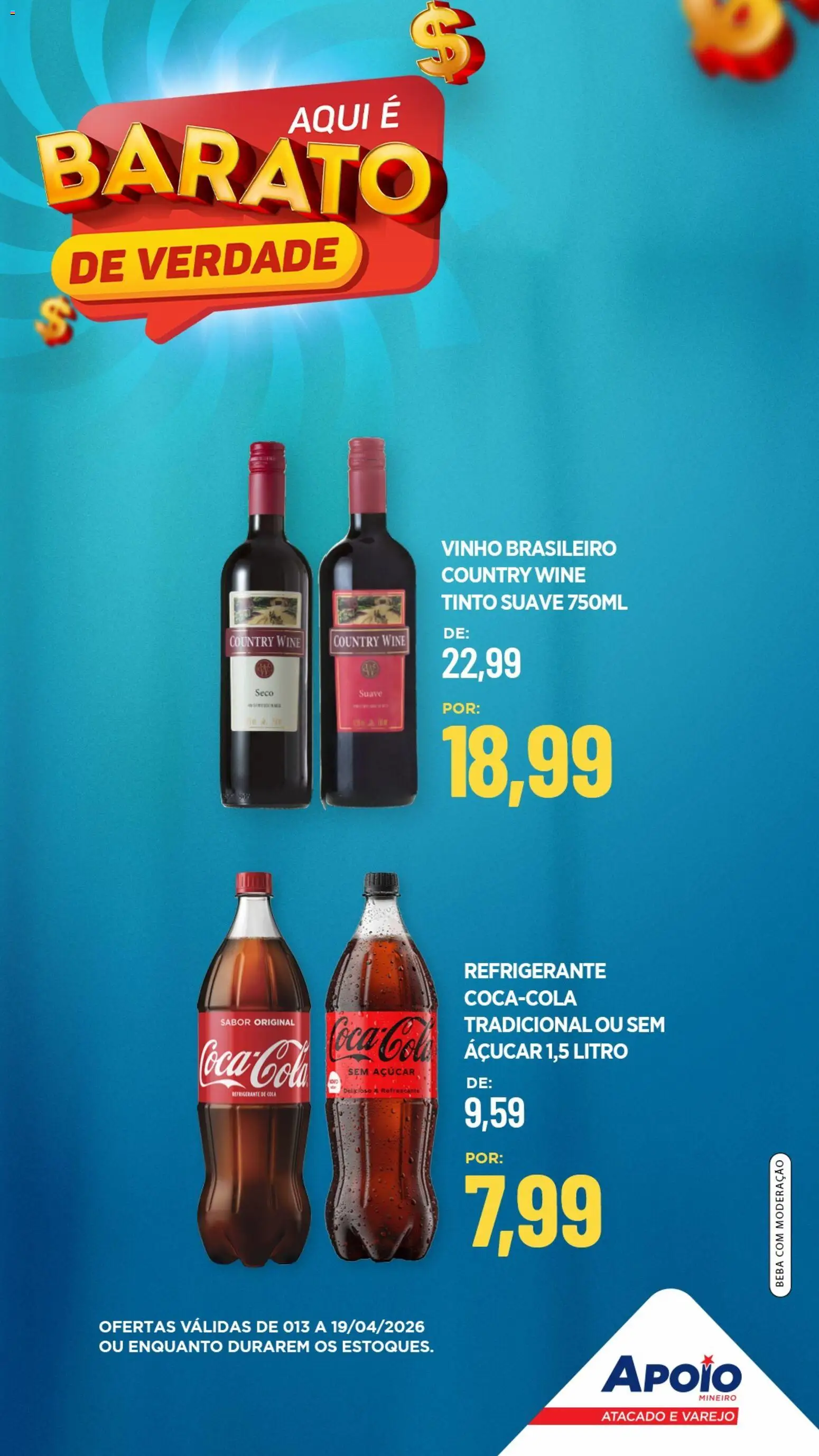 Apoio Mineiro Folheto - válido de 13.04.2026 | Página: 3 | Produtos: Cola, Vinho, Açúcar, Refrigerante