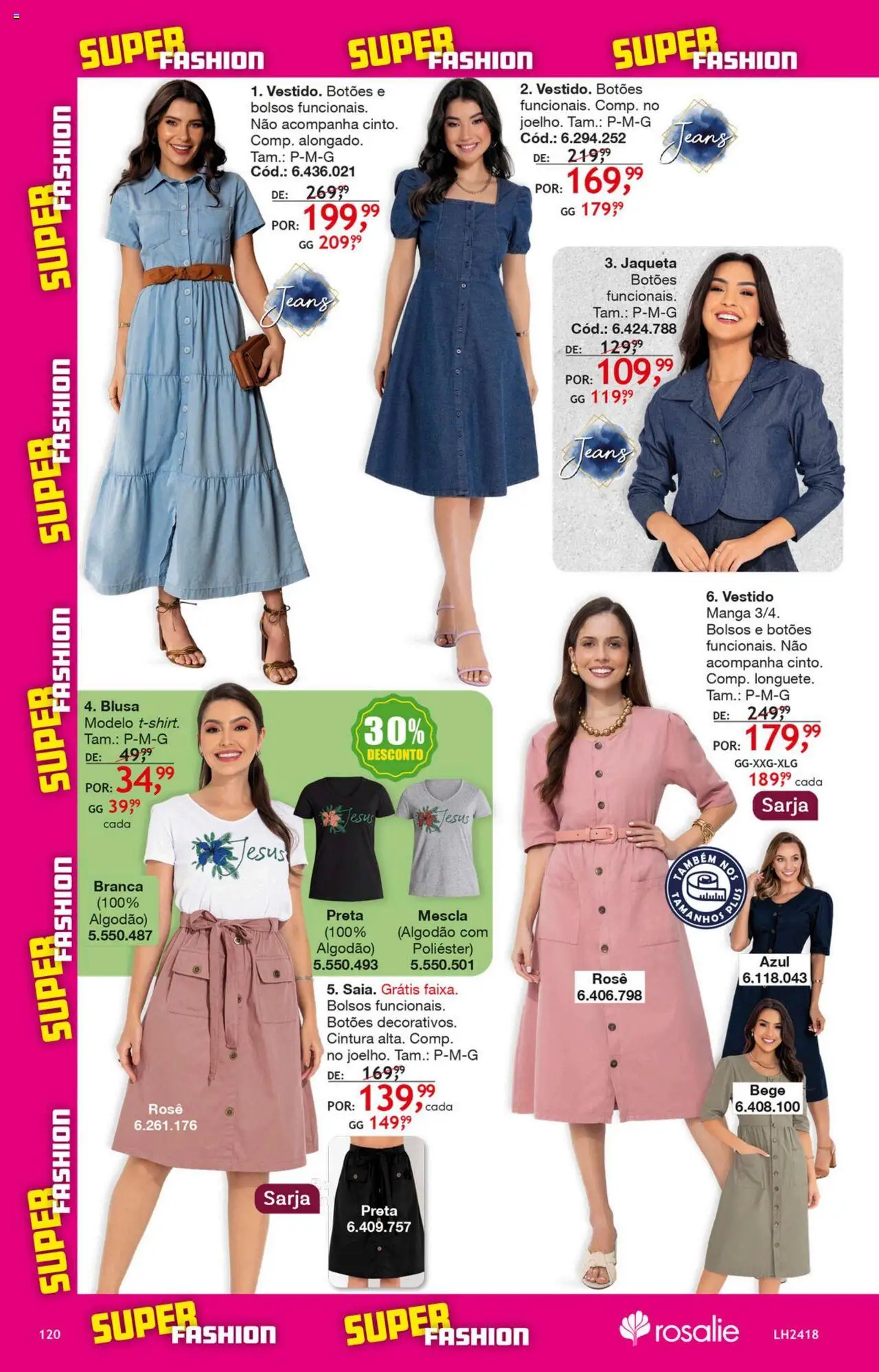 Quatro Estações Folheto - válido de 01.03.2025 | Página: 122 | Produtos: Jaqueta, Algodão, Vestido, Jeans