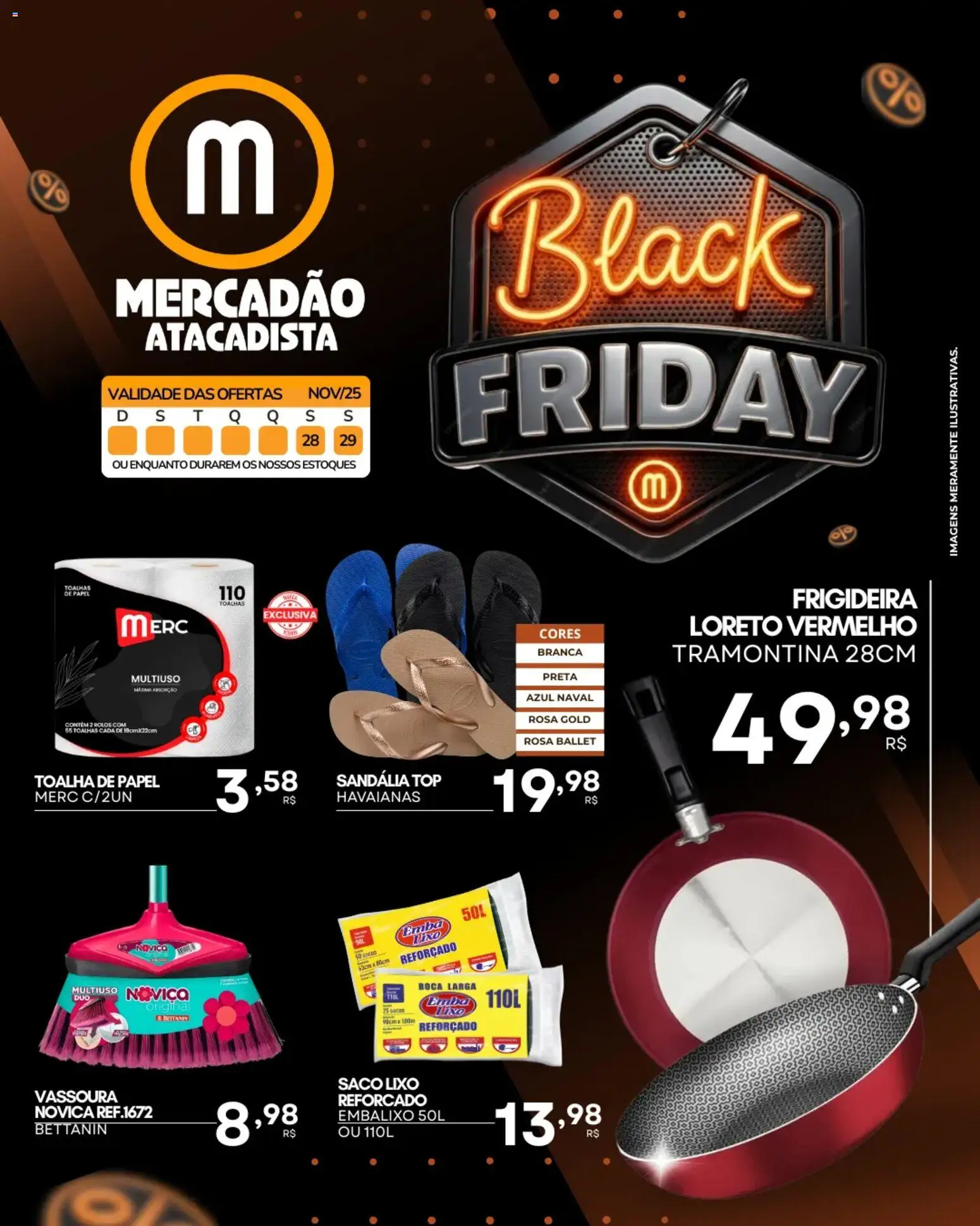 Mercadão Atacadista Folheto - válido de 28.11.2025 | Página: 1 | Produtos: Frigideira, Vassoura