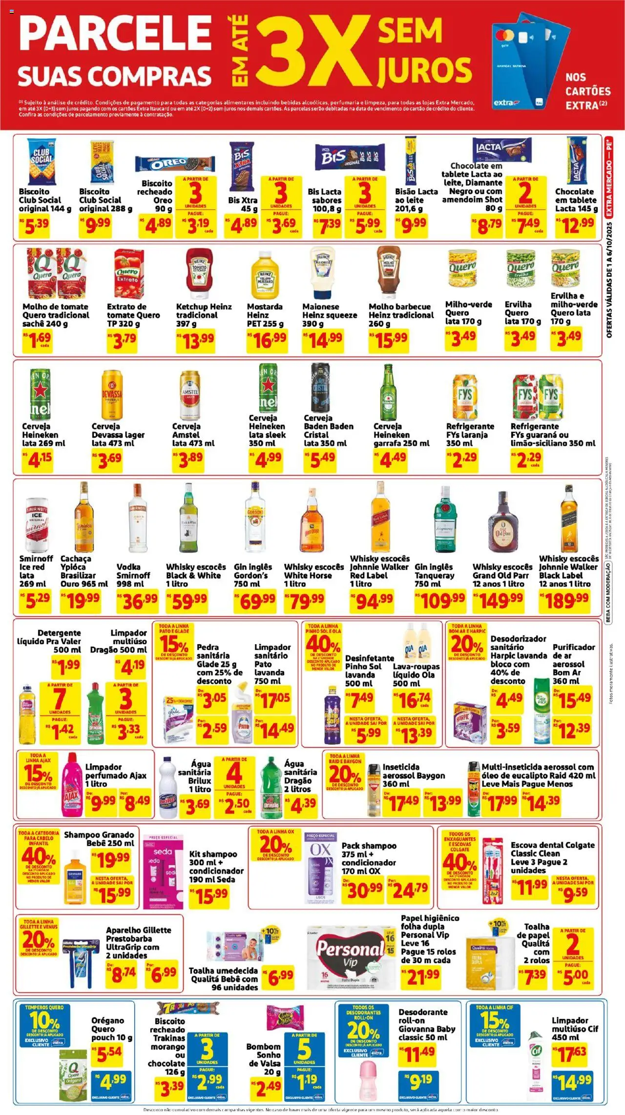 Extra Folheto - válido de 01.10.2025 | Página: 3 | Produtos: Amendoim, Whisky, Vodka, Bombom