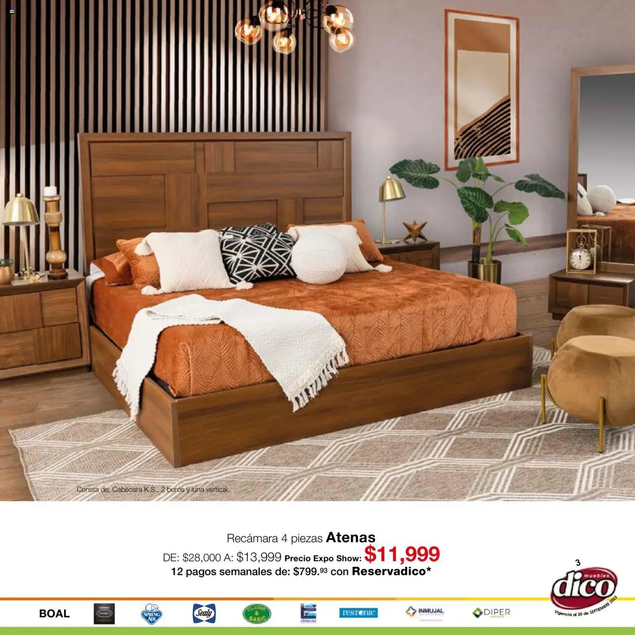 Nuevas ofertas de Muebles Dico válidas en toda la República Mexicana desde el 01.09.2025. ¡Encuentra las mejores ofertas en Muebles Dico - Catálogo Expo Show Puebla Septiembre! | Página: 3 | Productos: Cabecera