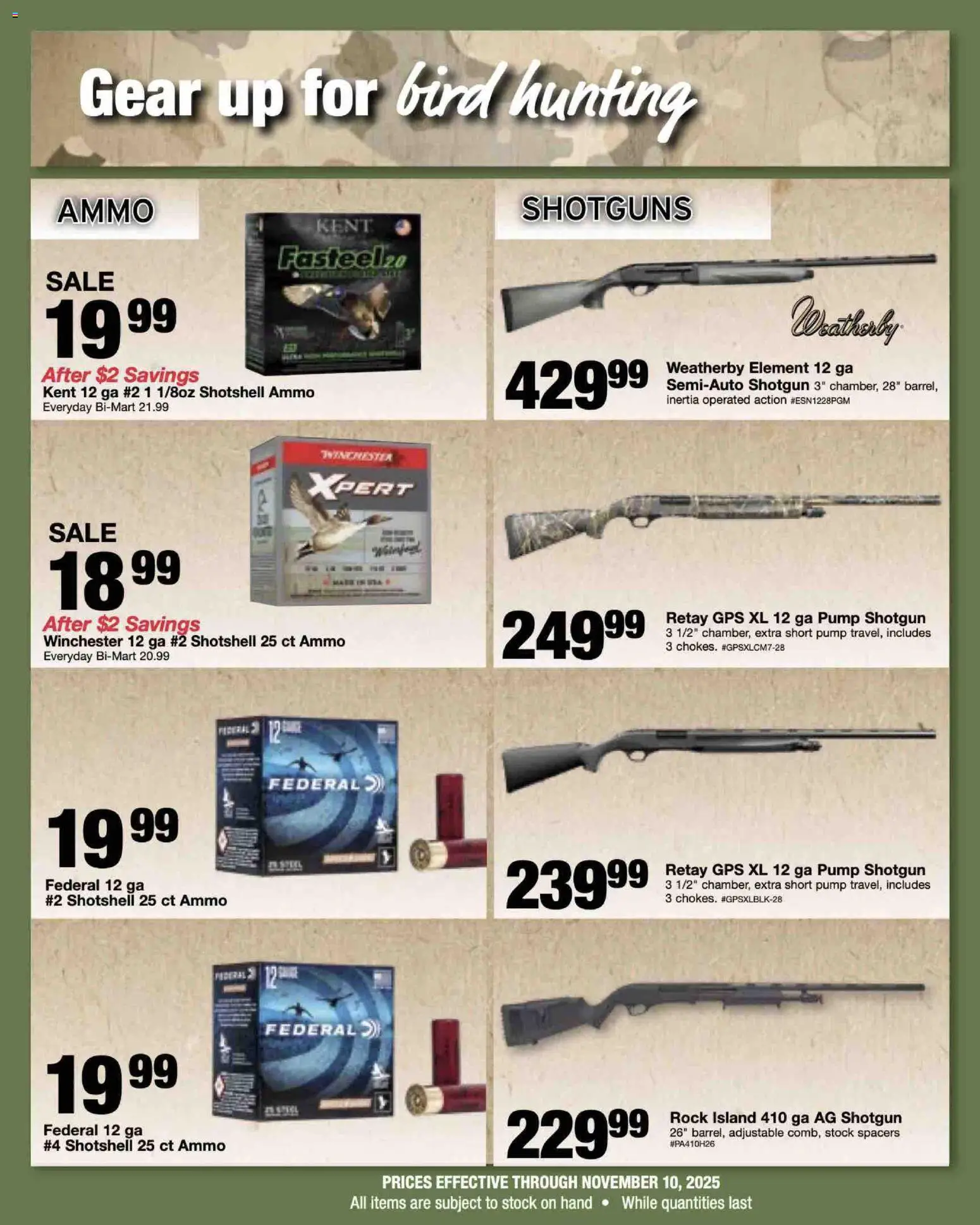 Bi-Mart Waterfowl Hunting Savings - valid from 28.10.2025 | Page: 2 | Products: Pump, Shotgun, Ammo