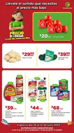 Nuevas ofertas de Bodega Aurrerá válidas en toda la República Mexicana desde el 25.07.2025. ¡Encuentra las mejores ofertas en Bodega Aurrerá Folleto Precio! | Página: 2 | Productos: Queso, Jamón, Té, Malla