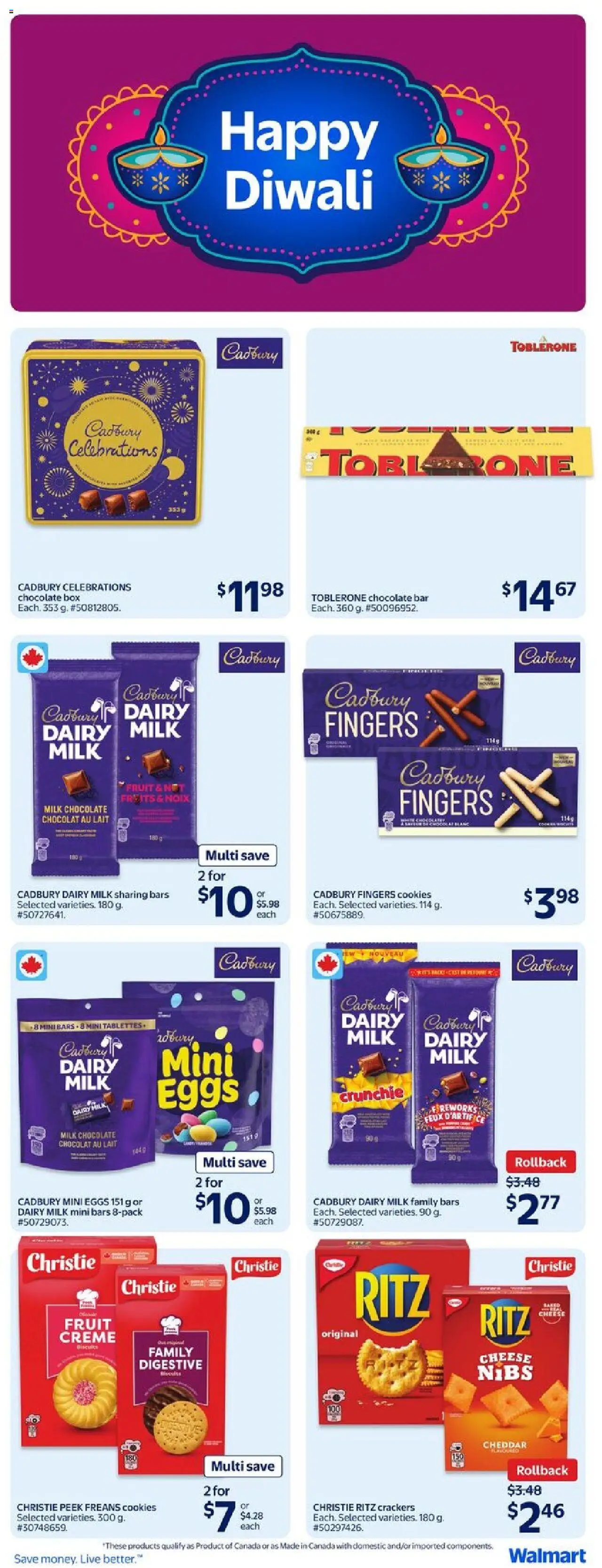 Walmart flyer valid from 02.10.2025 | Page: 23 | Products: Cookies, Milk, Eggs, Chocolate