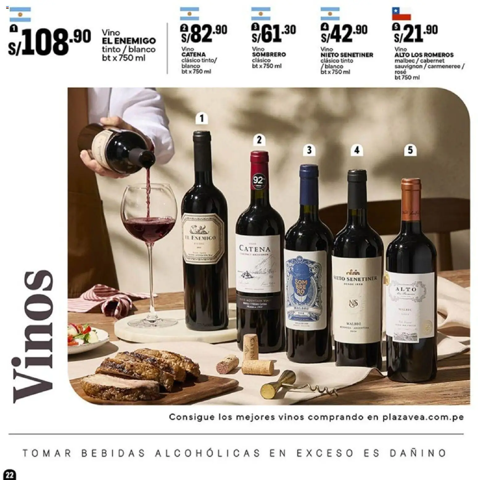Catálogo Plaza Vea válido desde 16.01.2026 | Página: 22 | Productos: Vino, Sombrero