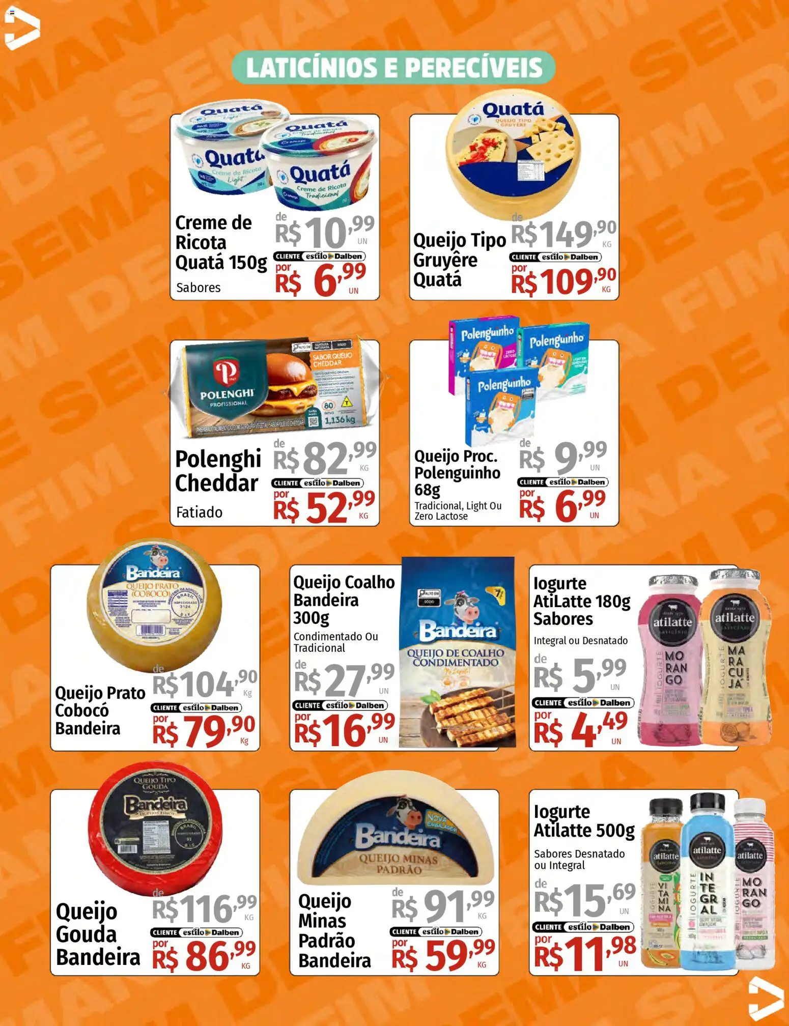Supermercado Dalben Folheto - válido de 03.04.2026 | Página: 9 | Produtos: Iogurte, Queijo coalho, Gouda, Creme