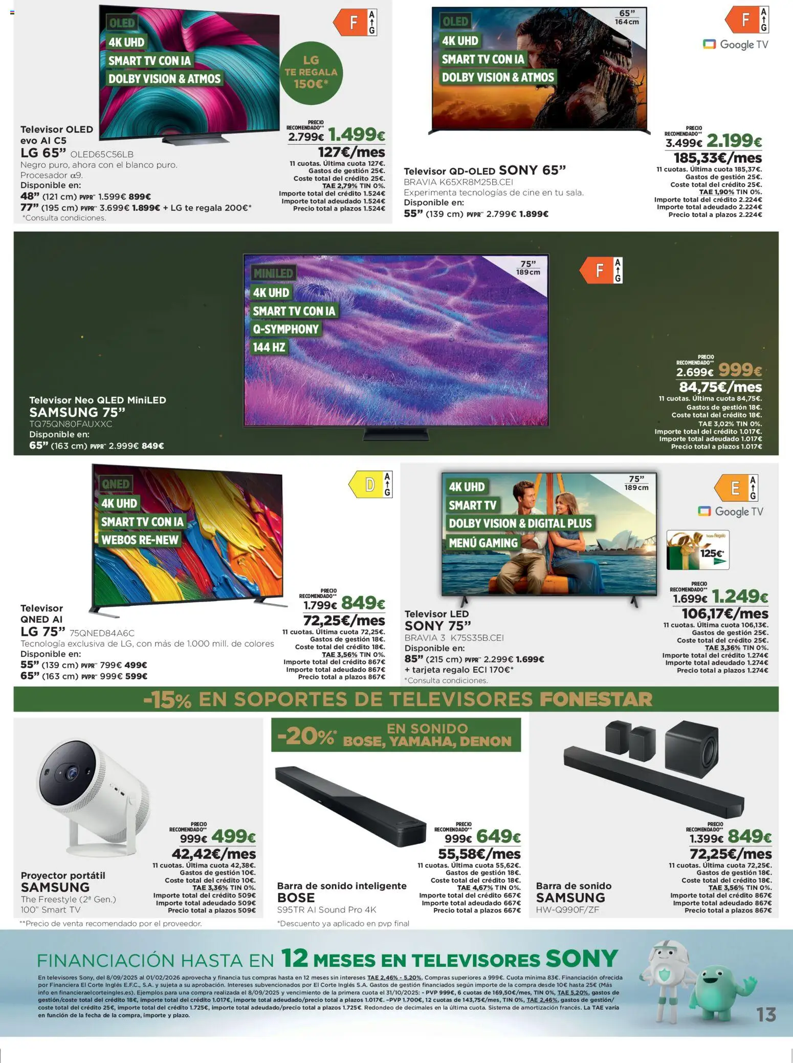 Nuevas ofertas de El Corte Inglés válidas en toda la República Mexicana desde el 26.12.2025. ¡Encuentra las mejores ofertas en El Corte Inglés catálogo Los Tecnoprecios! | Página: 13 | Productos: Proyector, Barra, Té, Televisor