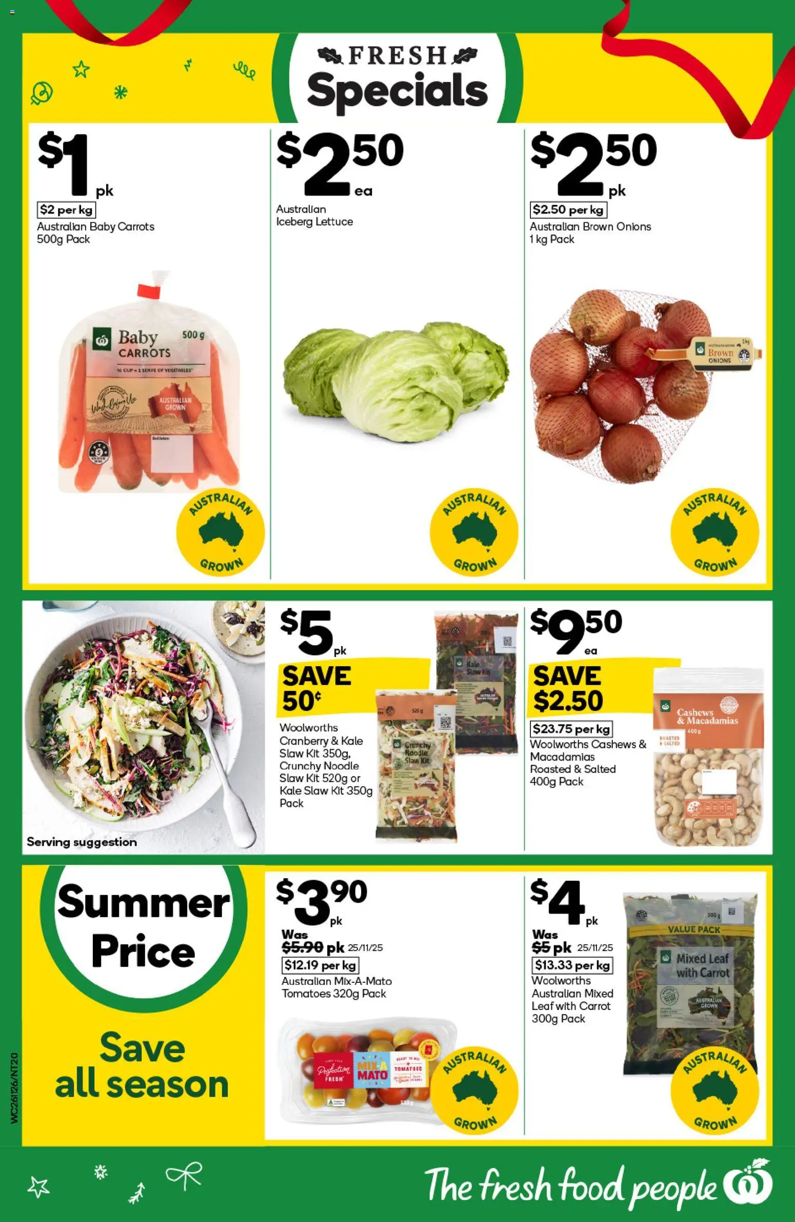 Woolworths catalogue - valid from 26.11.2025 | Page: 20 | Products: Kale, Lettuce, Tomatoes, Carrots
