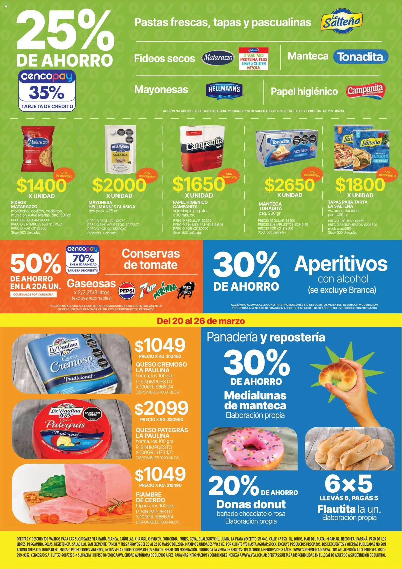 Vea - Oferta fin de semana | Nea │ válido desde el 20.03.2026 | Página: 2 | Productos: Papel higiénico, Queso, Chocolate, Cerdo