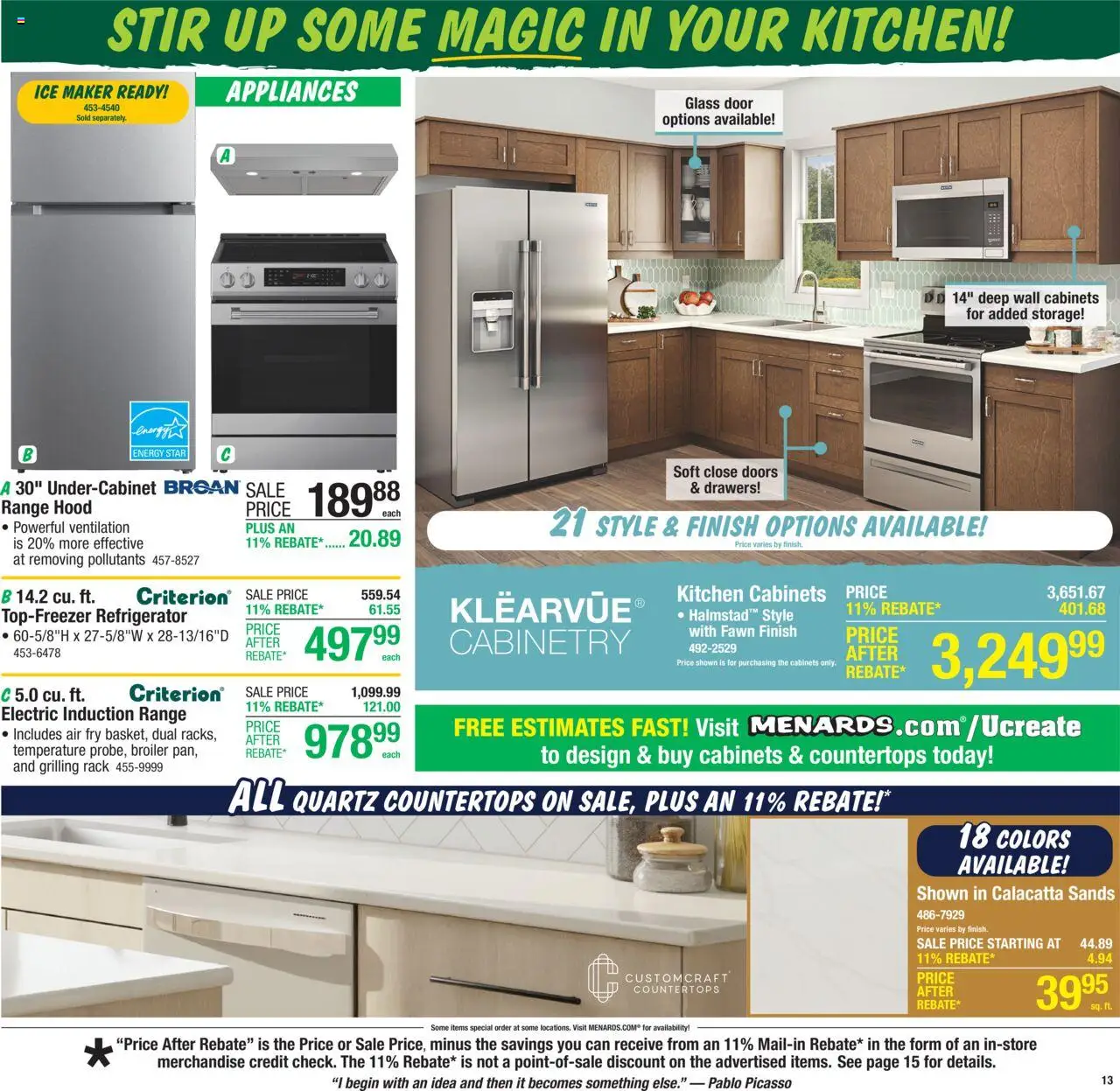 Menards - Weekly Ad - valid from 10.09.2025 | Page: 20 | Products: Ice Maker, Refrigerator