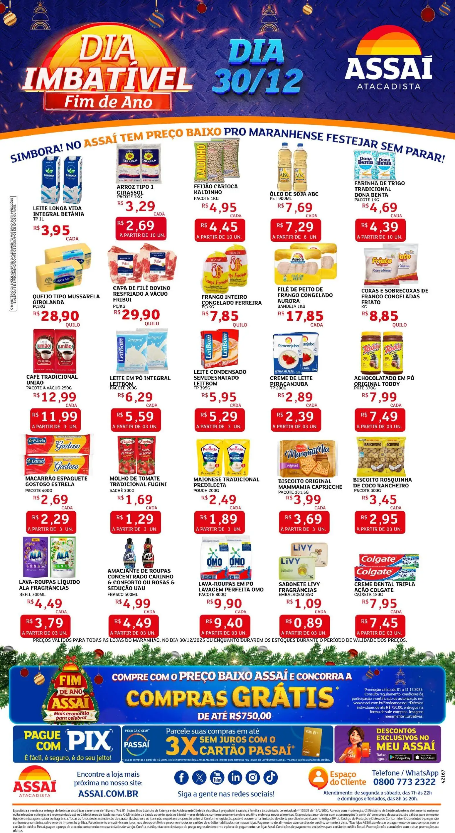 Assaí Atacadista Folheto - válido de 30.12.2025 | Página: 1 | Produtos: Arroz, Sabonete, Creme dental, Maionese